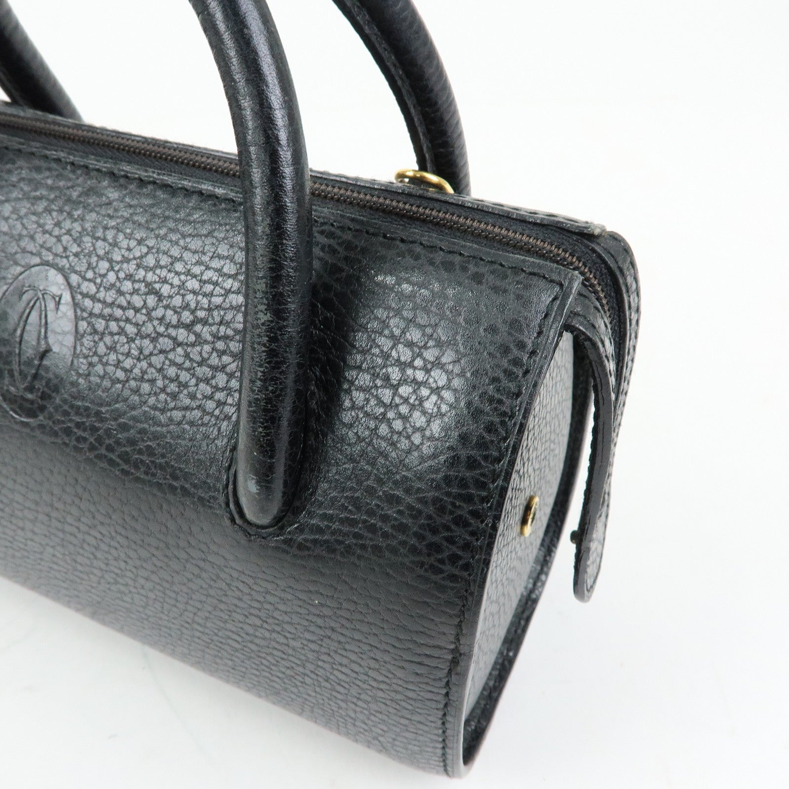 Cartier Must de Cartier Leather 2Way Bag Shoulder Hand Bag Black