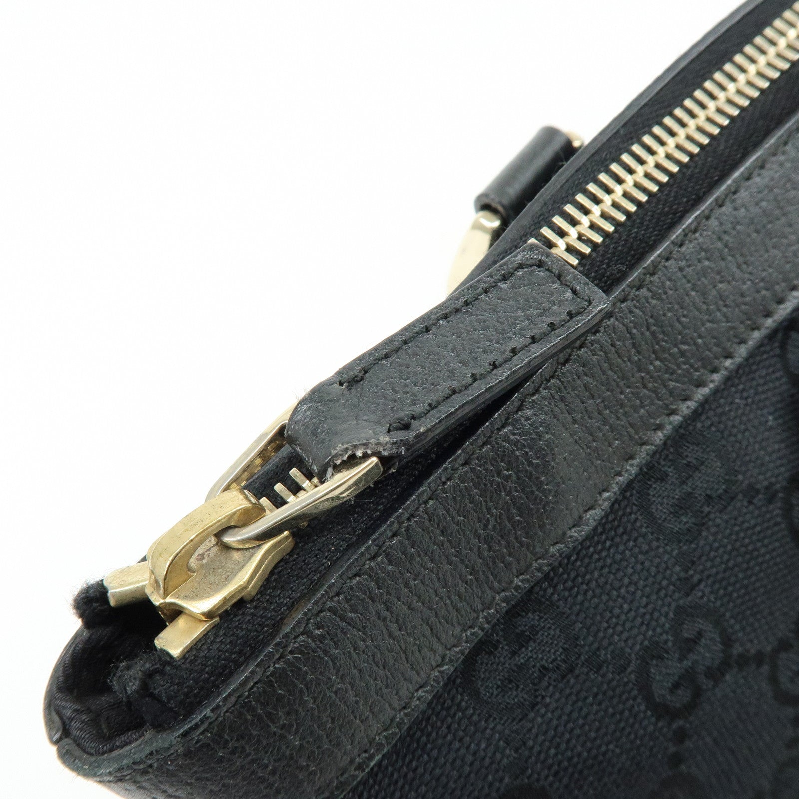 GUCCI Abbey GG Canvas Leather Tote Bag Shoulder Bag Black 141470