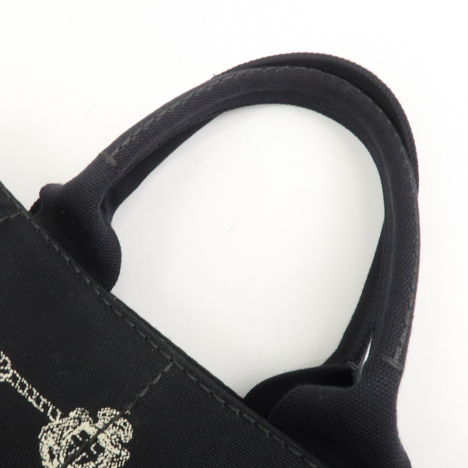 PRADA Logo Canapa Canvas Denim Tote Bag Hand Bag B1877B