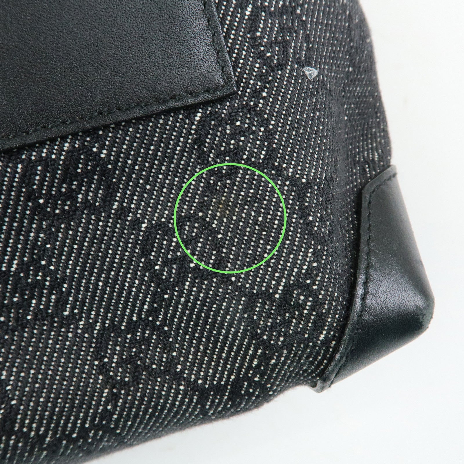 GUCCI GG Denim Leather Tote Bag Shoulder Bag Black 28893