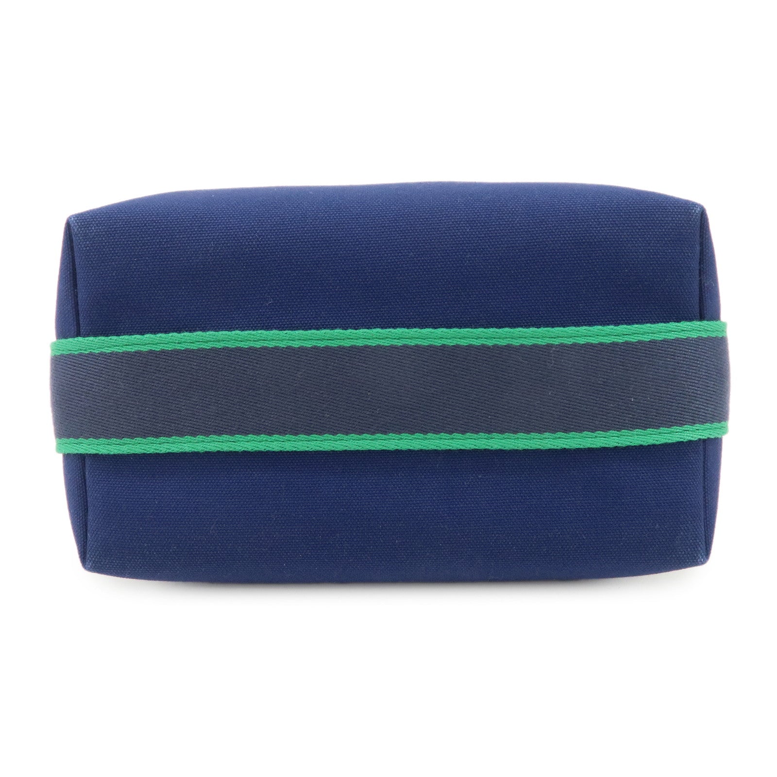 HERMES Canvas Bride A Brac PM Hand Bag Green Navy Used