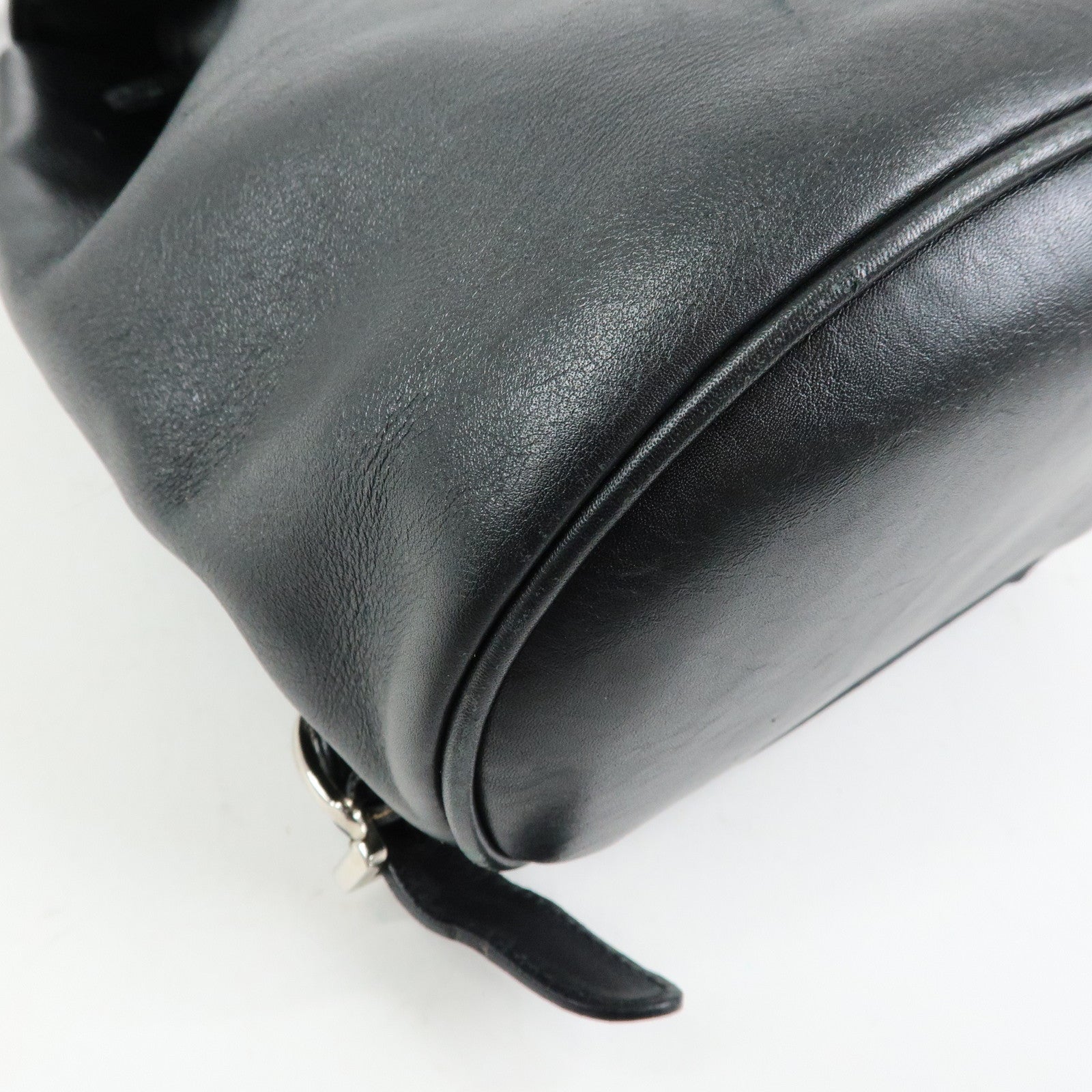 Ferragamo Gancni Leather Mini Backpack Rucksack Black Silver