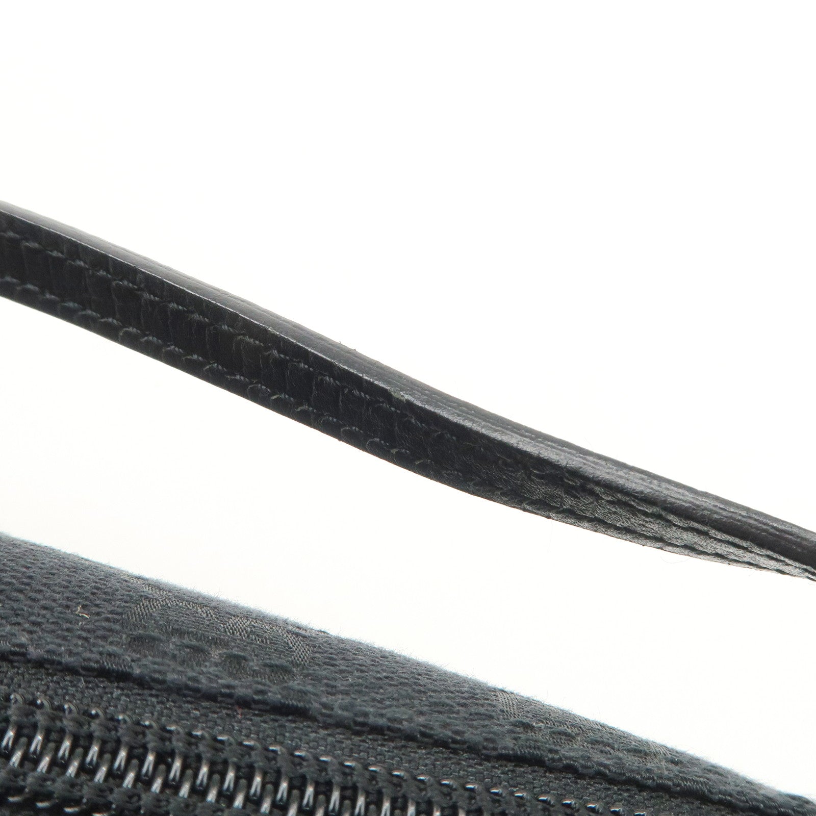 GUCCI Boat Bag GG Canvas Leather Hand Bag Black 07198 Used