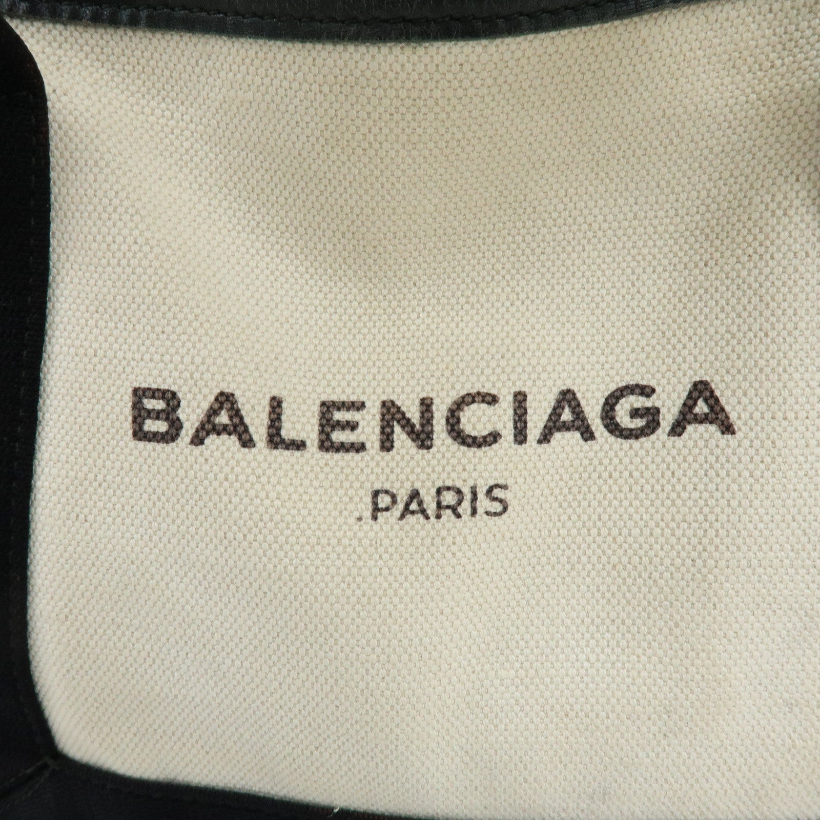 BALENCIAGA Navy Cabas XS Canvas 2WAY Bag Natural Black 390346