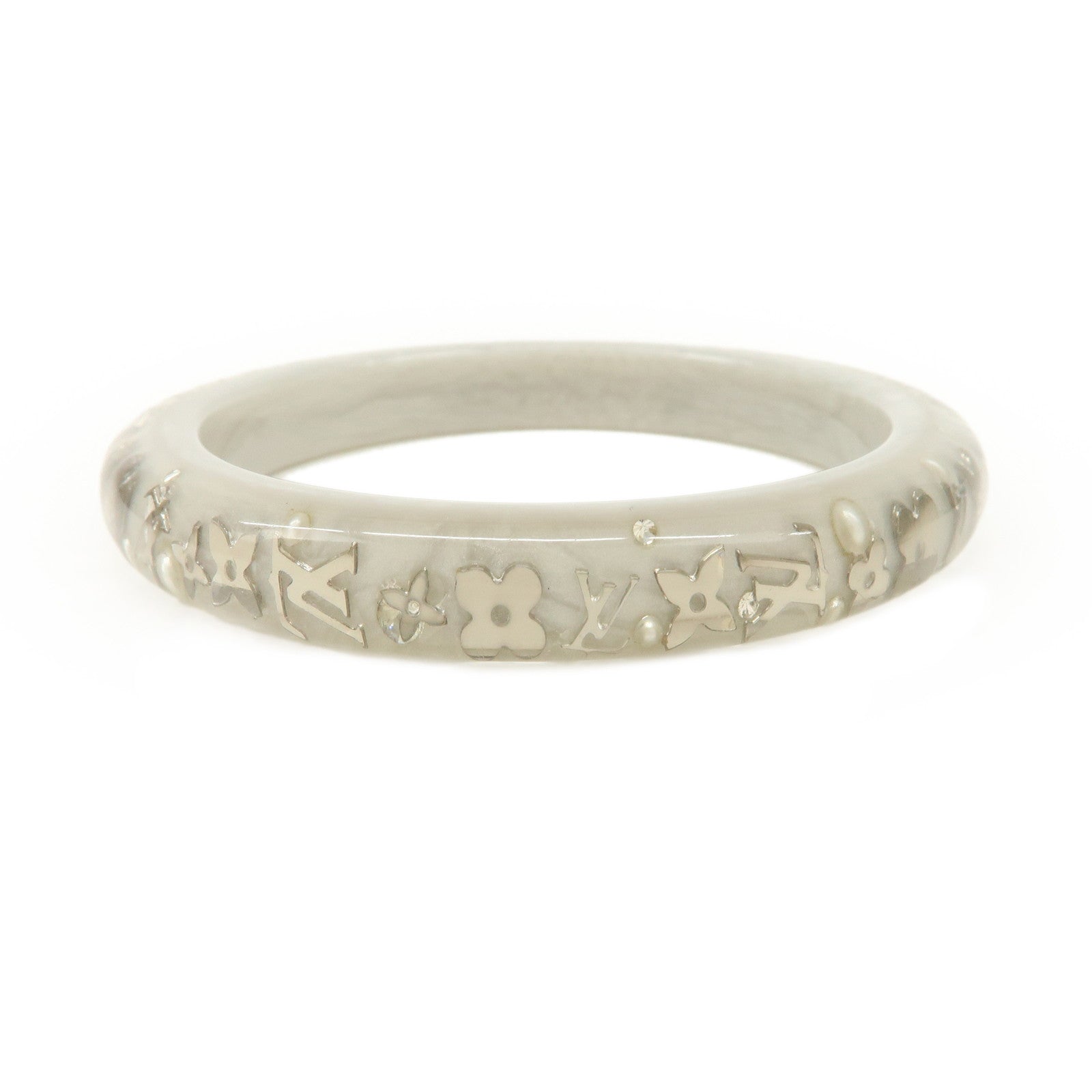 Louis Vuitton Bracelet Inclusion TPM Bangle Clear Silver M65867