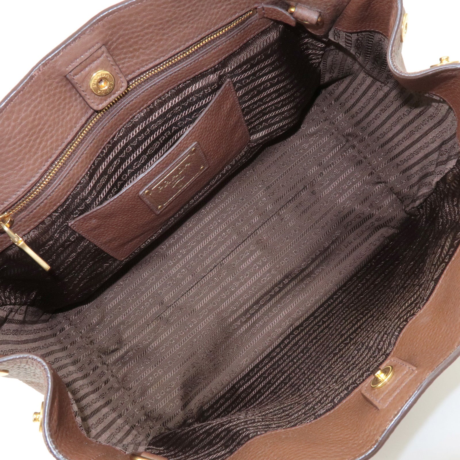 PRADA Vitello Daino Leather 2Way Tote Bag Shoulder Bag BN2545 Used