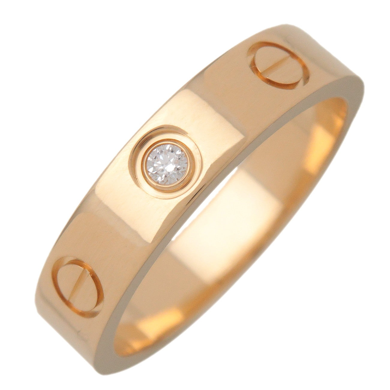 Cartier Mini Love 1P Diamond Ring K18 750 #49 US5 EU9 HK49