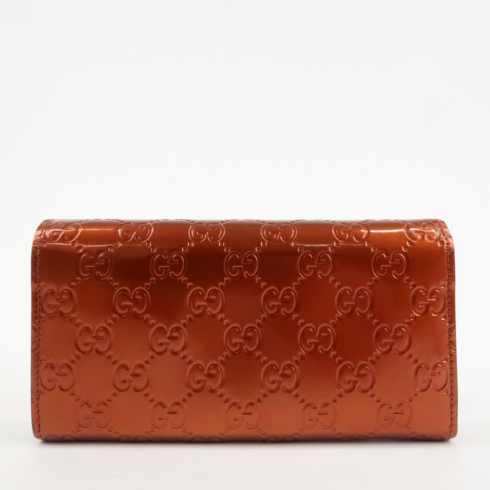 GUCCI Interlocking G Guccissima Lovely Heart Leather Wallet 251861 Used