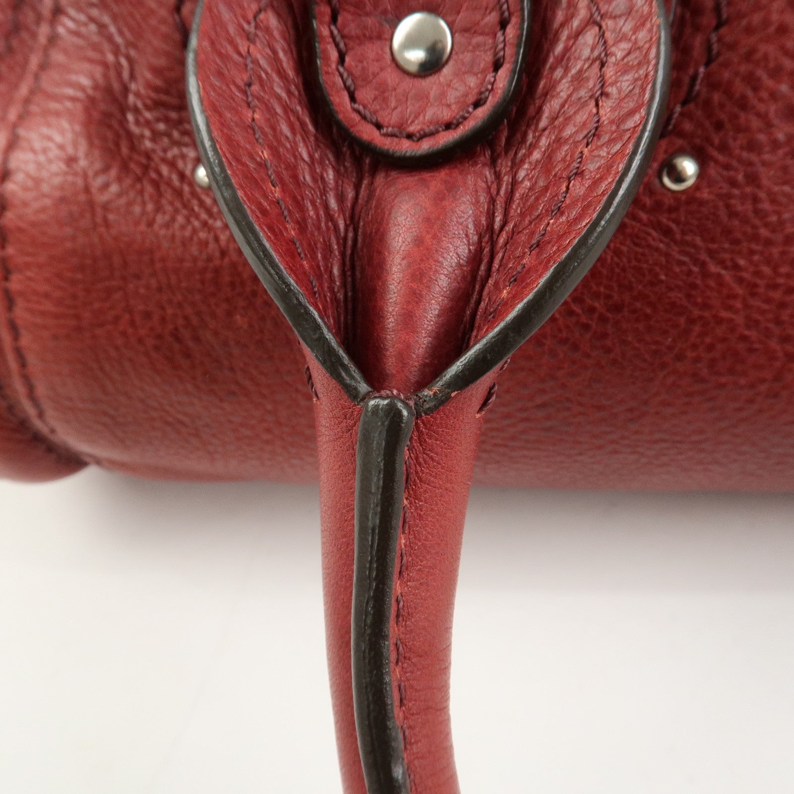 Chloe Paddington Leather Hand Bag Shoulder Bag Red