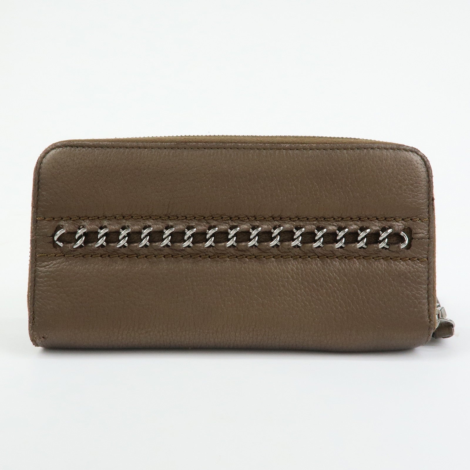 CHANEL COCO Mark Luxury Line Calf Leather Long Wallet Brown