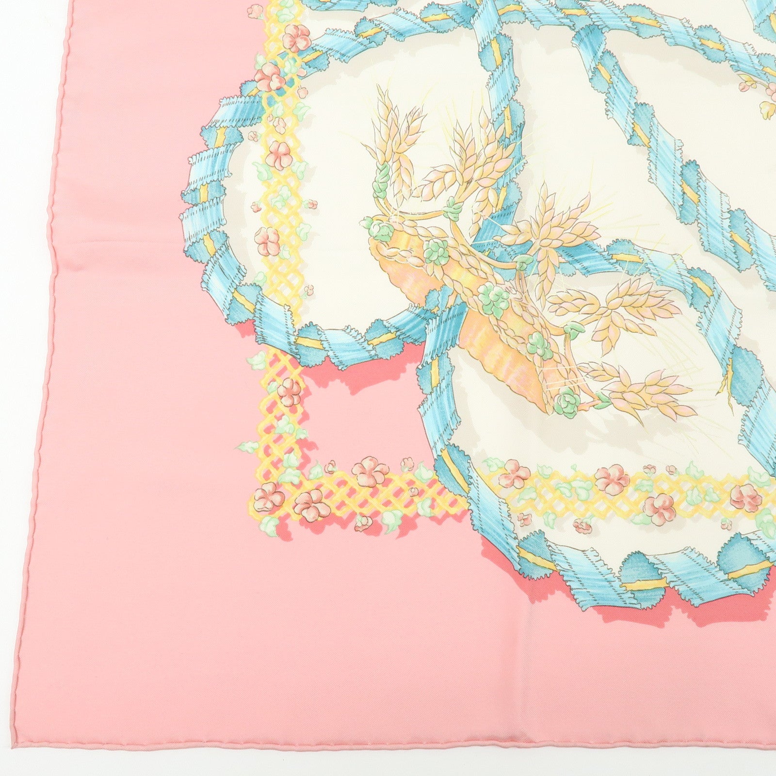 HERMES Carre 90 Silk 100% Scarf Le Sacre du Printemps Pink White