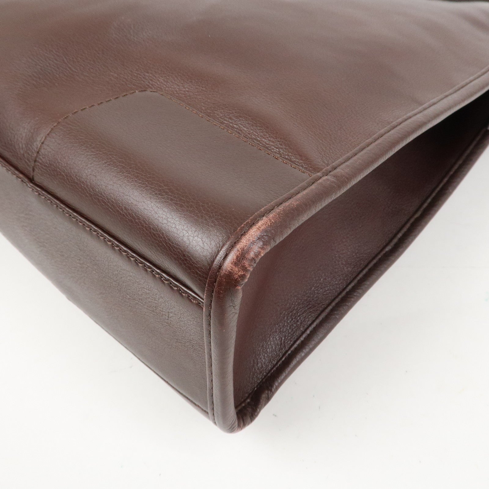 LOEWE Anagram Logo Leather Shoulder Bag Crossbody Bag Brown