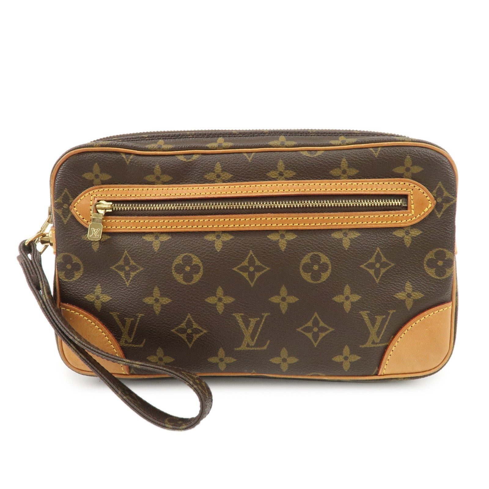 Louis Vuitton Monogram Marly Dragonne GM Clutch Bag Brown M51825 Used