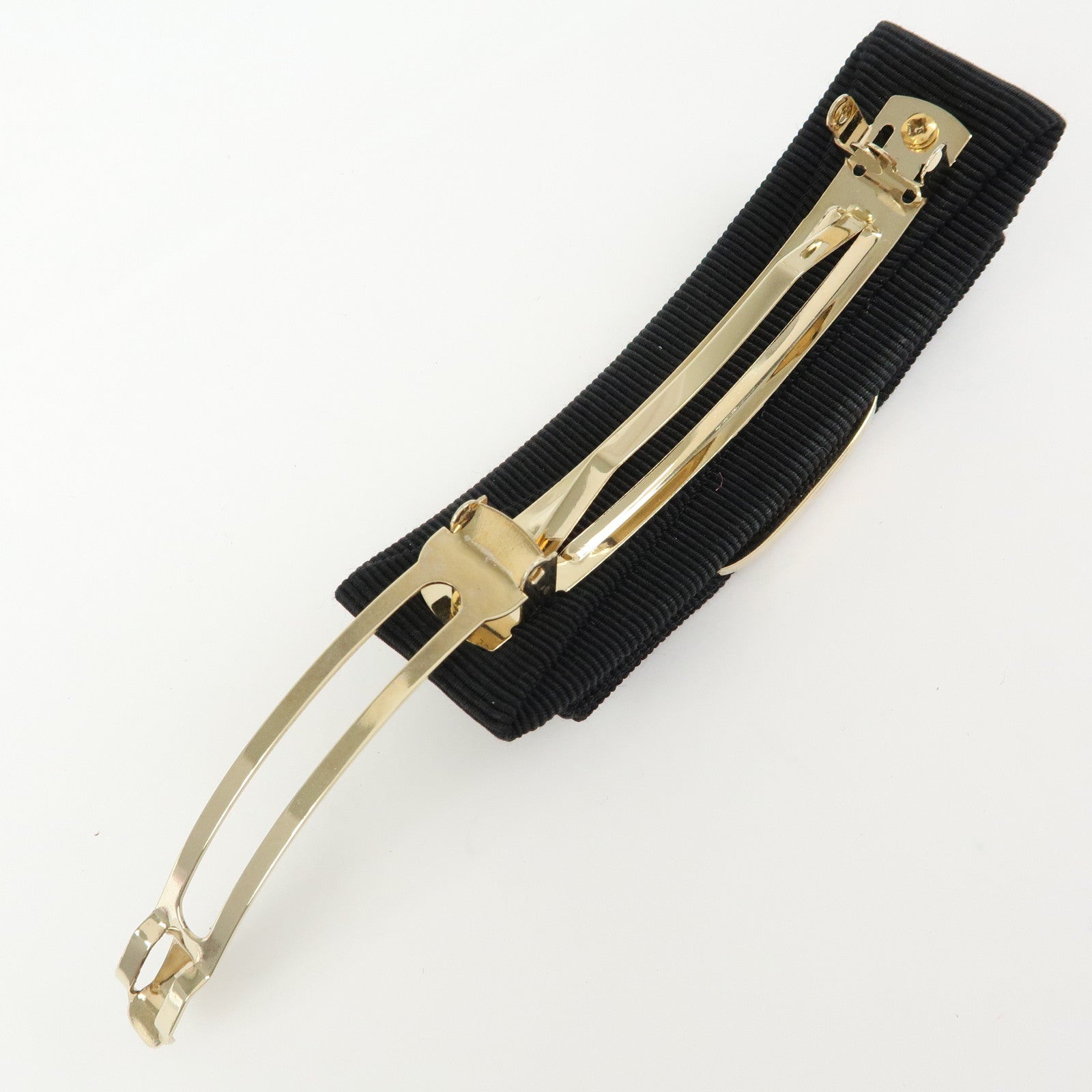 Ferragamo Set of 2 Vara Ribbon Metal Canvas Hair Clip Scarf Ring