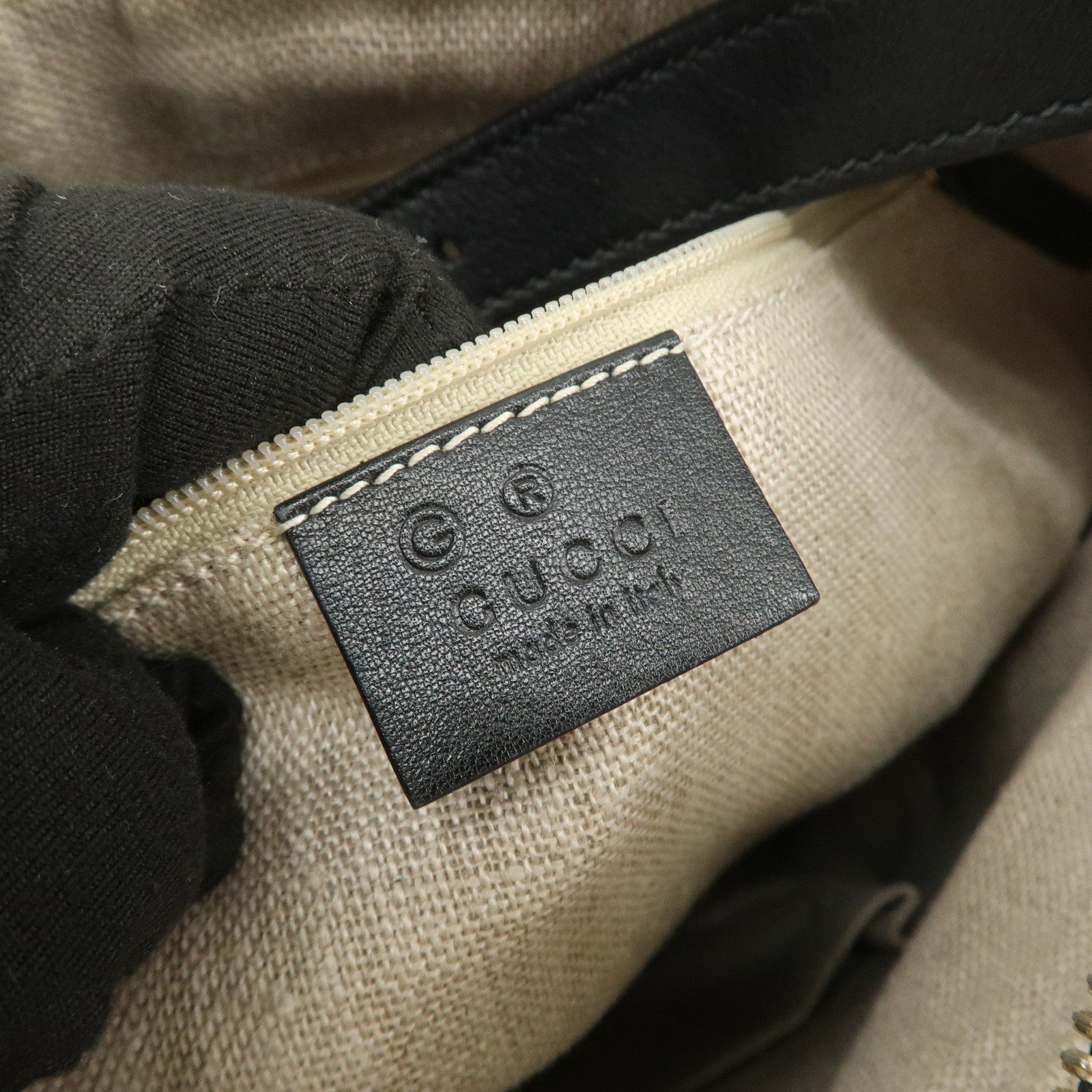 GUCCI Micro Guccissima Leather Shoulder Bag Hand Bag Black 449732