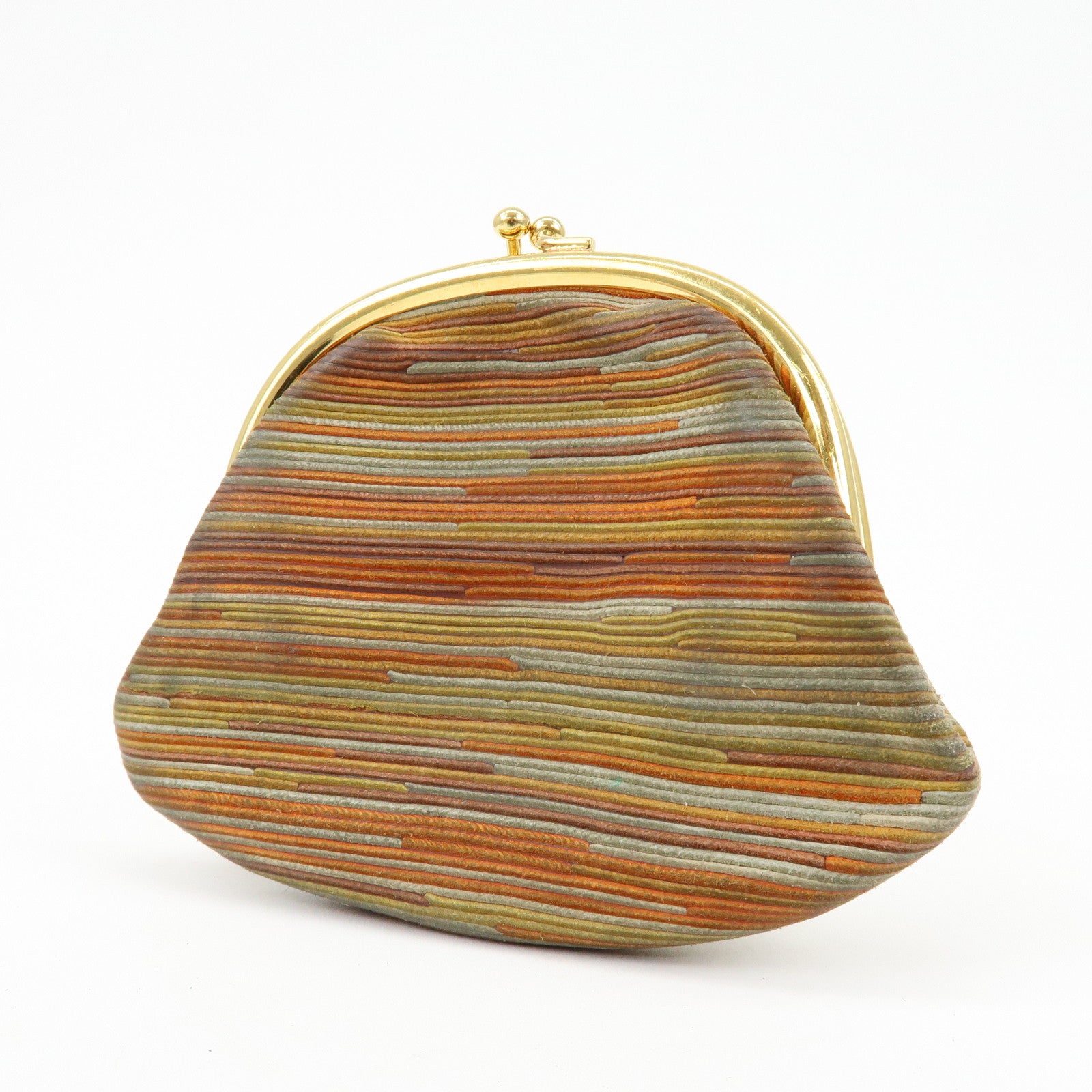 HERMES Emile Vibrato Coin Case Coin Purse □F Stamped Orange