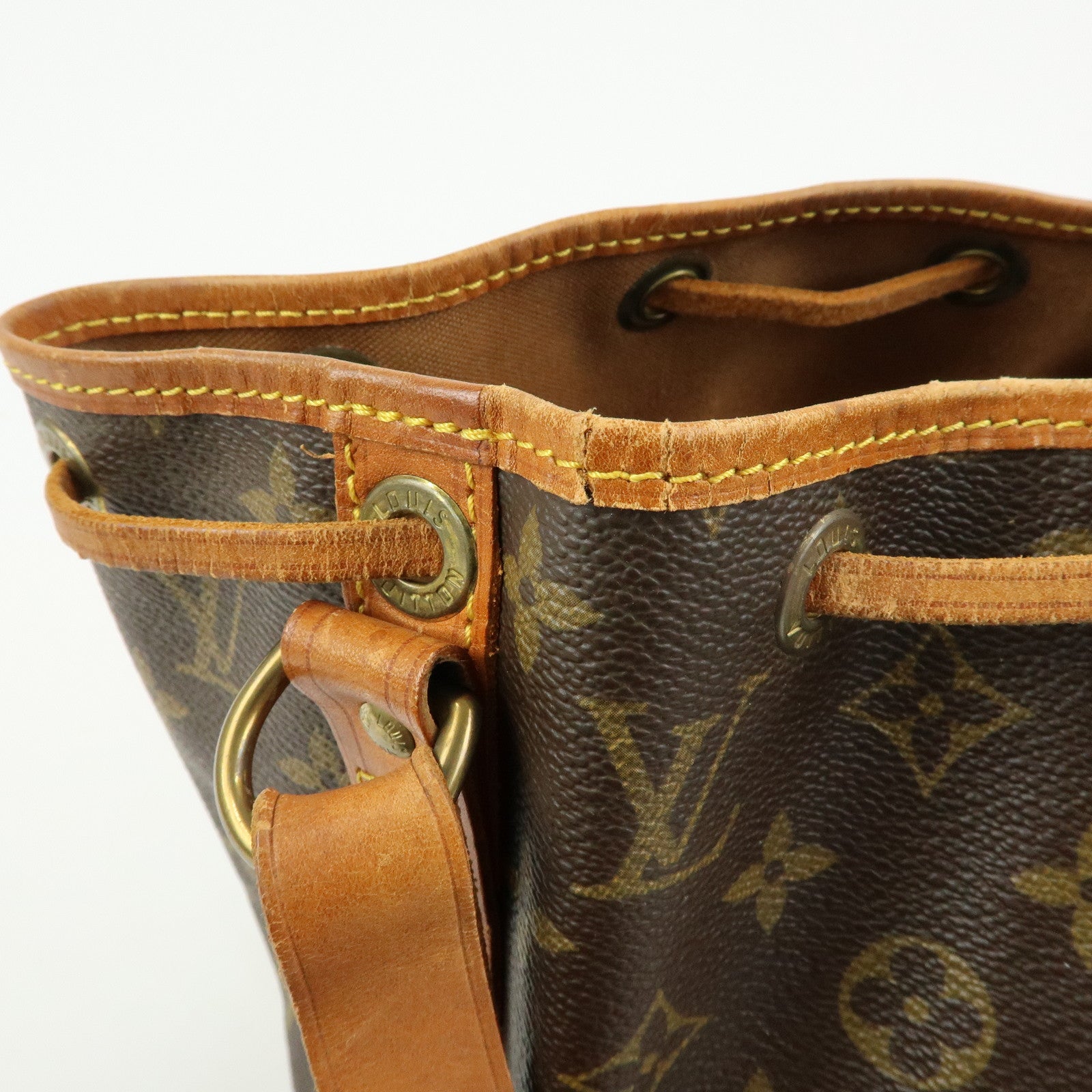 Louis Vuitton Monogram Petit Noe Canvas Shoulder Bag Brown M42226