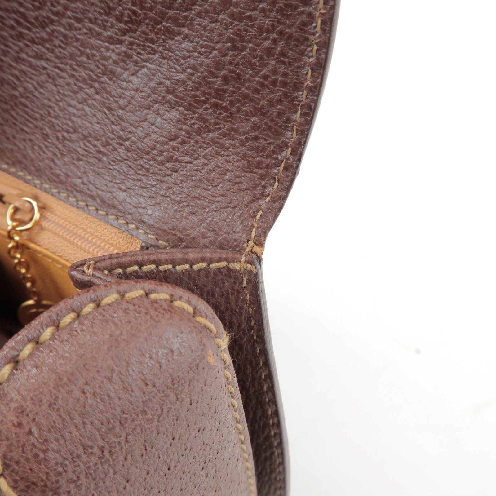 GUCCI Bamboo Leather 2Way Bag Hand Bag Shoulder Bag Brown 000 2040