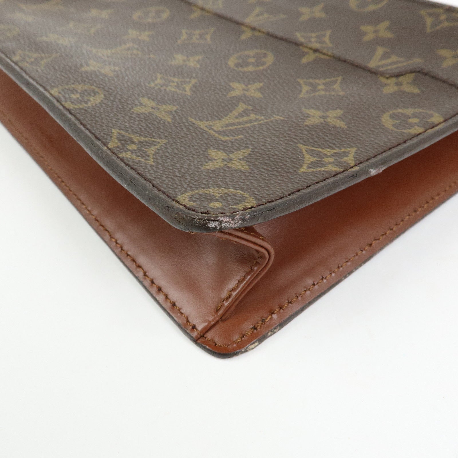 Louis Vuitton Monogram Pochette Homme Clutch Bag Brown M51795