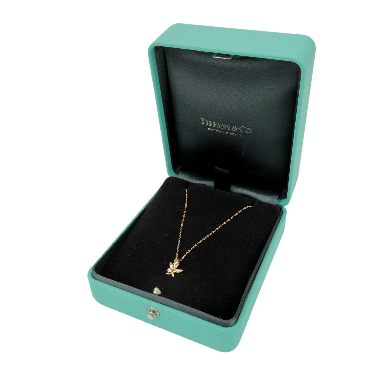 Tiffany & Co Olive Leaf 1P Diamond Necklace K18 750PG Rose Gold