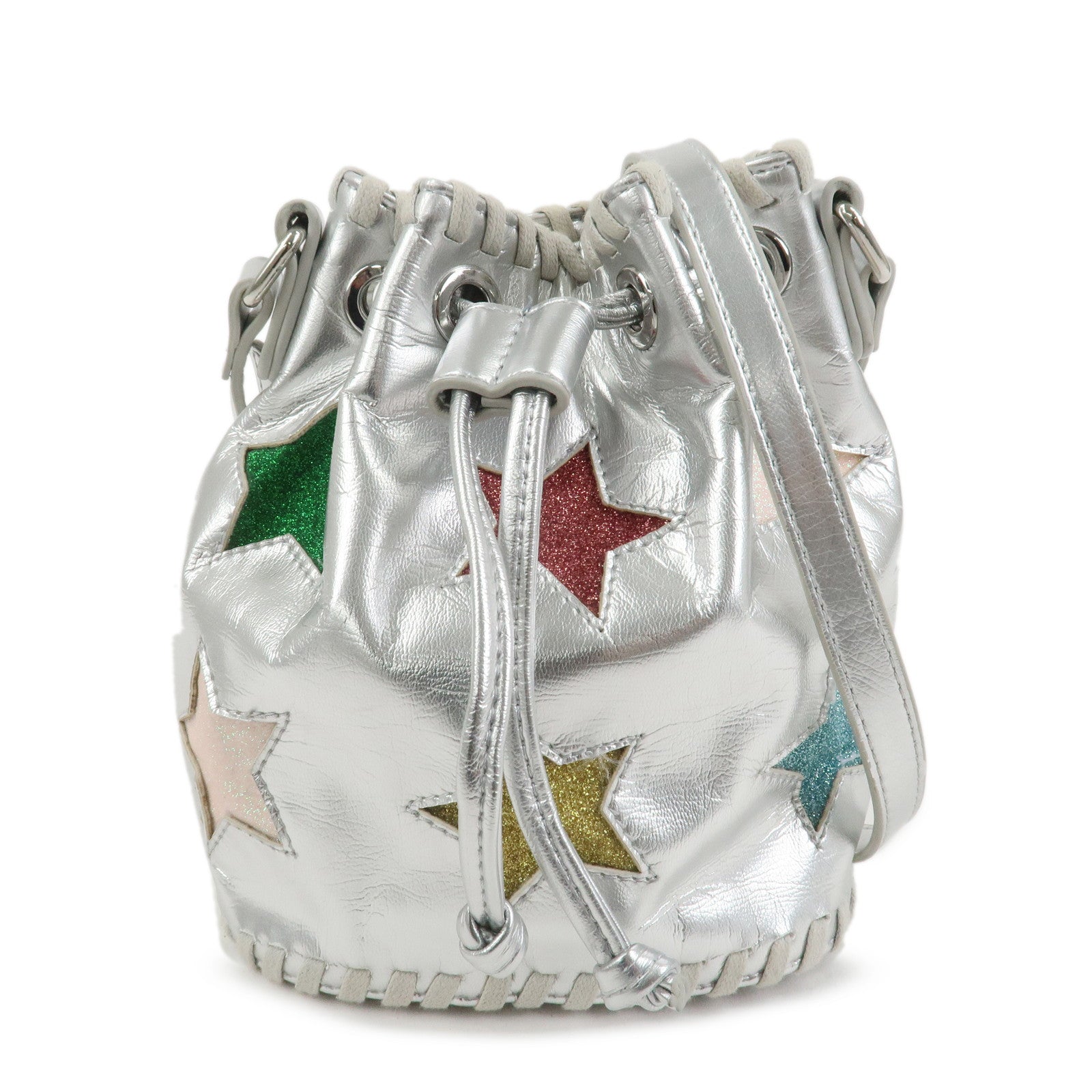STELLA MCCARTNEY Imitation leather Shoulder Bag Silver Star Motif