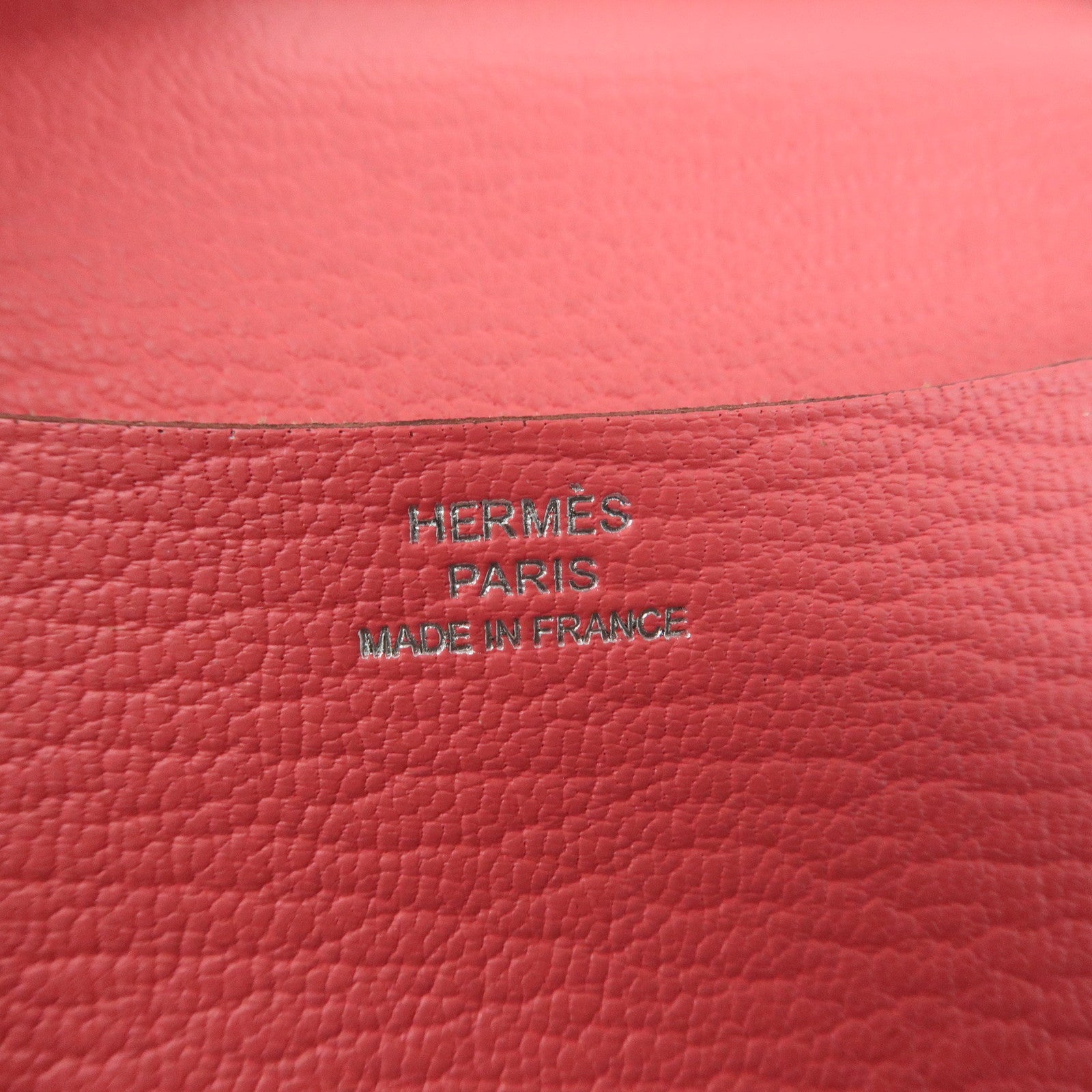 HERMES Leather Agenda PM Planner Cover 笆。X Stamped Rose Azalee Used