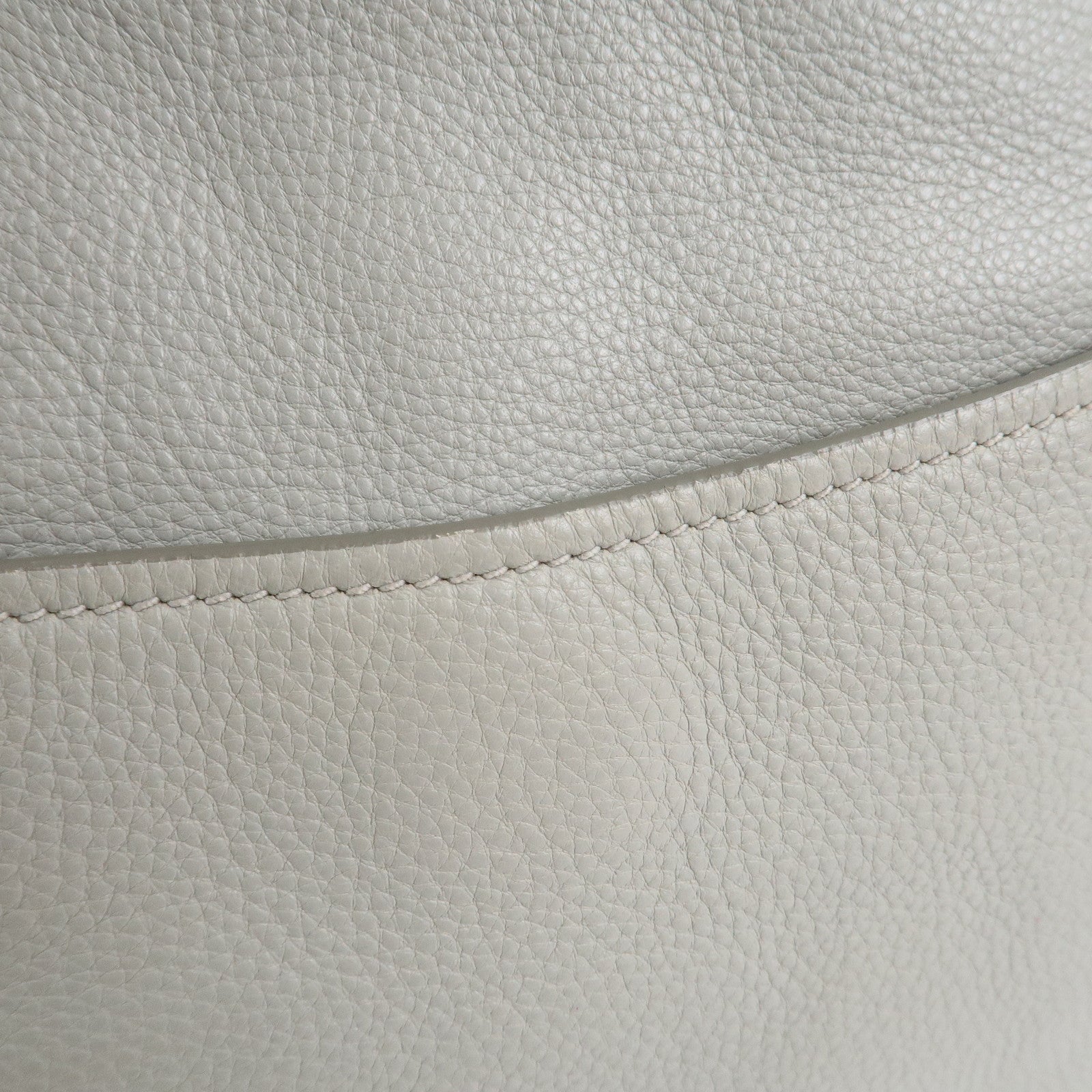 PRADA Logo Leather Shoulder Bag Hand Bag Gray 1BC013