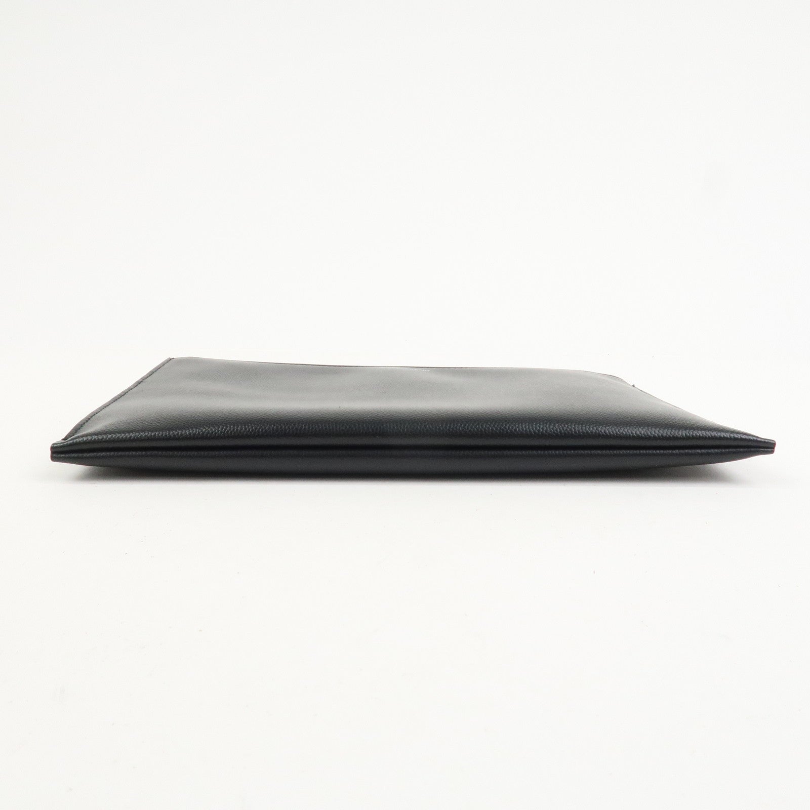 SAINT LAURENT PARIS Logo Leather Clutch Bag Black