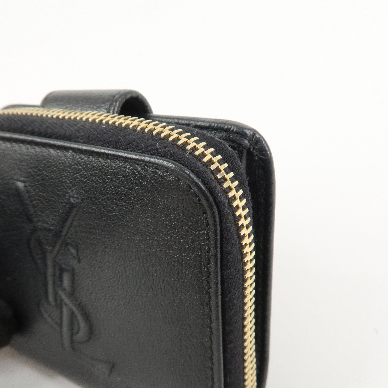 SAINT LAURENT PARIS Coin Case Coin Wallet Leather Black Logo 352906