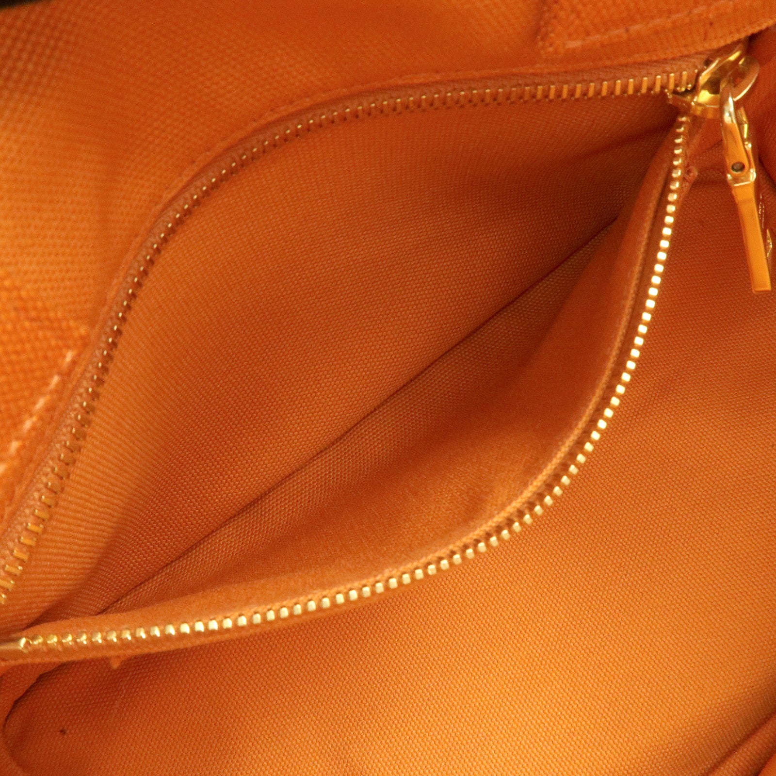 PRADA Logo Canapa Mini Canvas Tote Bag Hand Bag Orange BN2439