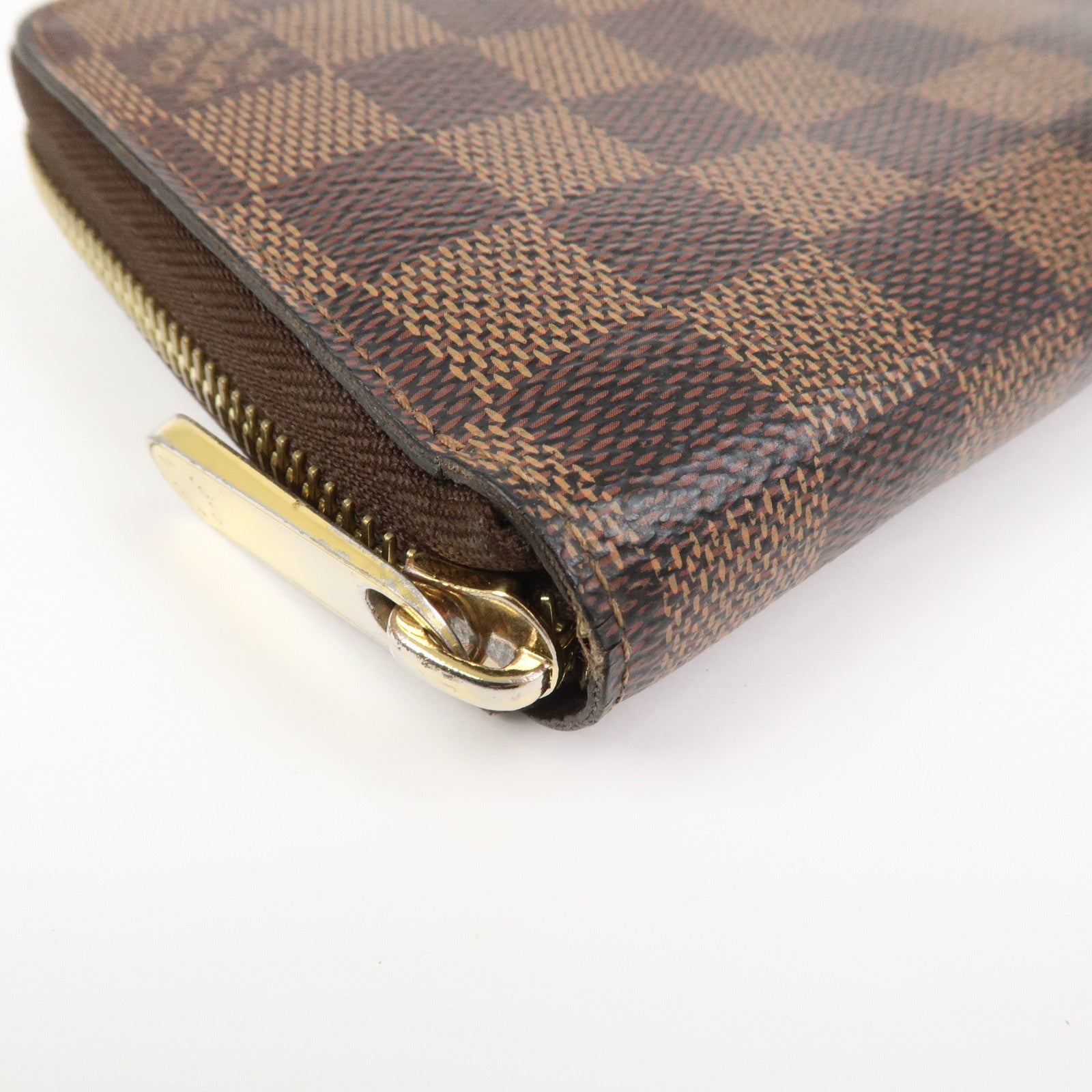Louis Vuitton Damier Canvas Zippy Wallet Old Style Brown N60015