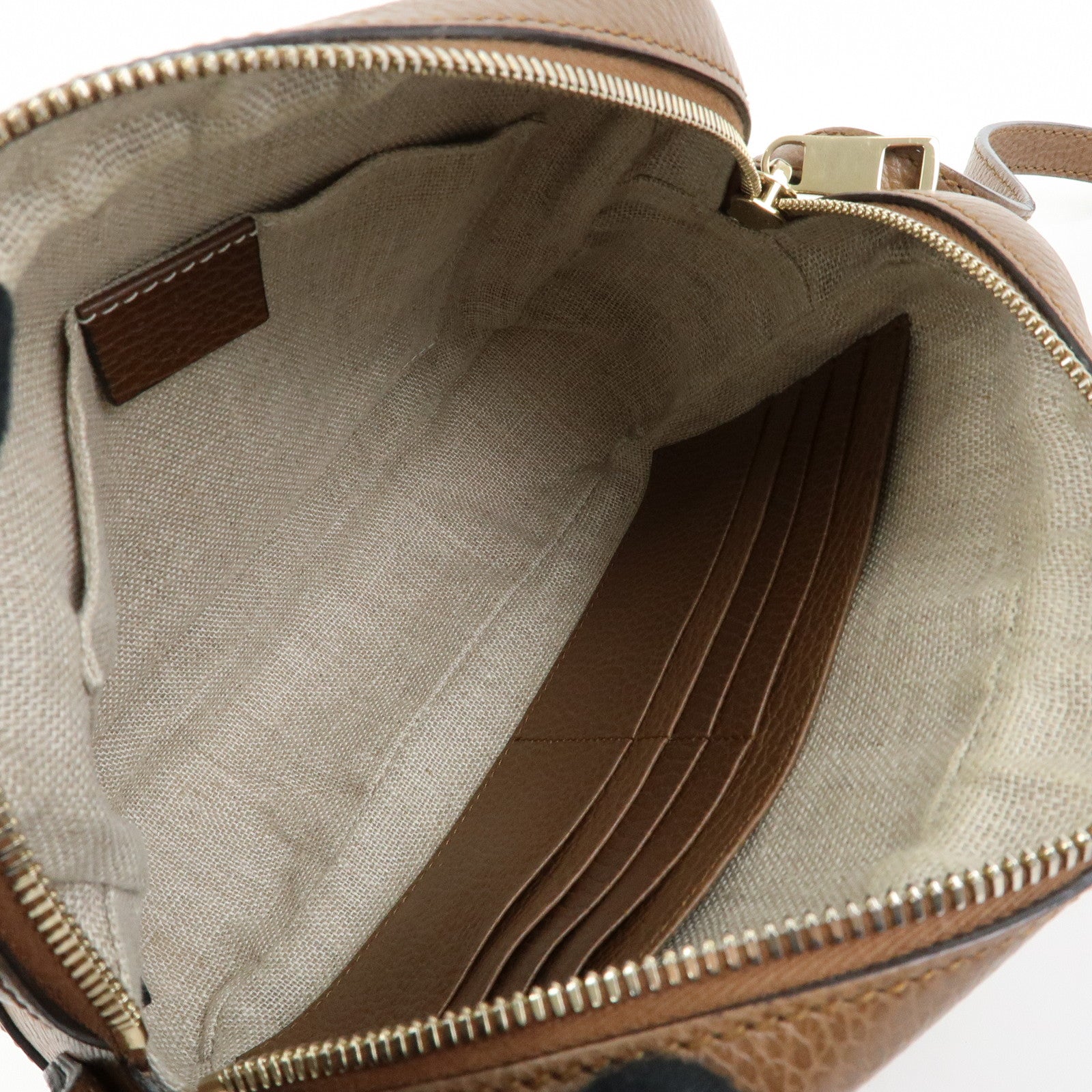 GUCCI Interlocking G Canvas Leather Shoulder Crossbody Bag 449413