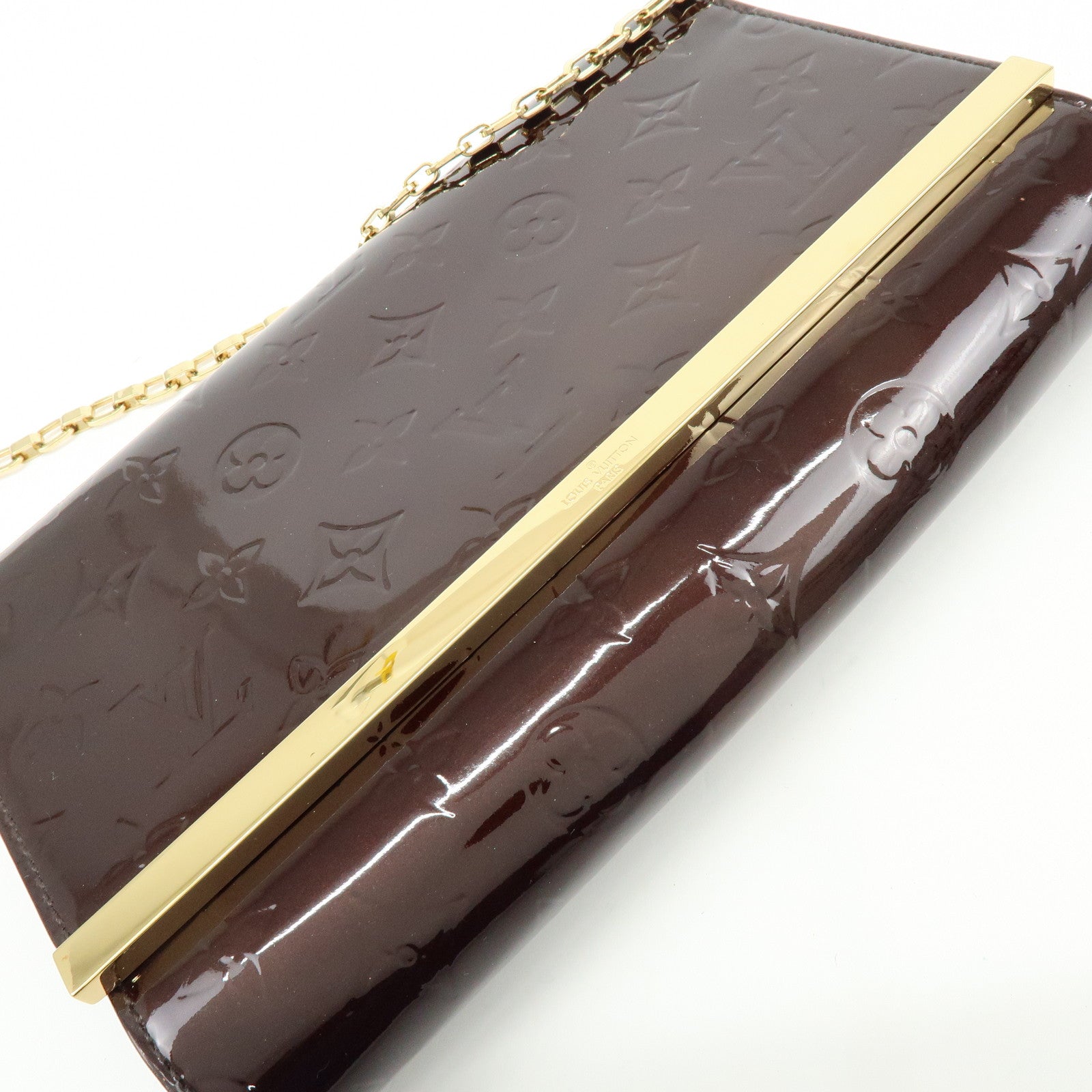 Louis Vuitton Monogram Vernis Clutch Ana Clutch Bag Amarante M90093