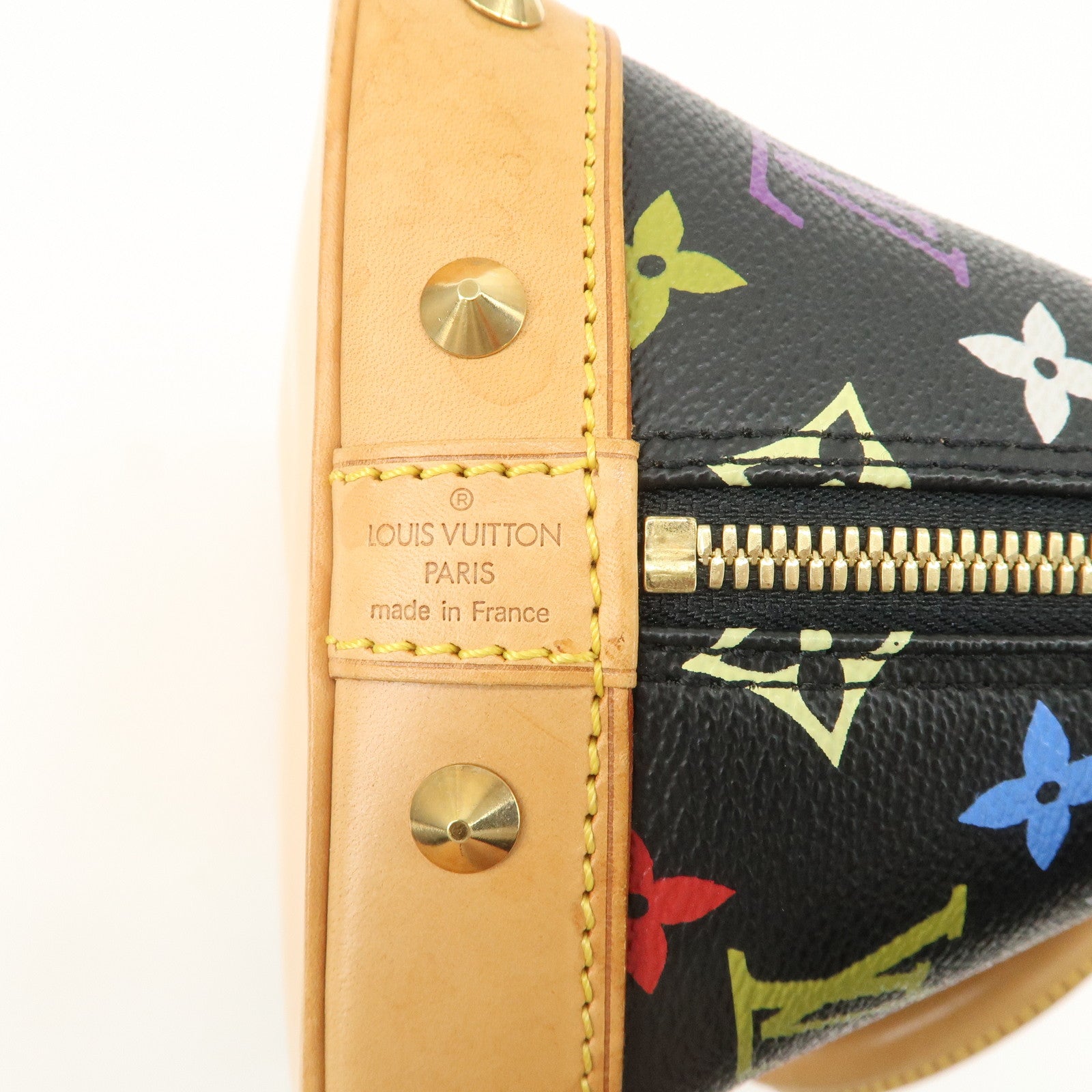 Louis Vuitton Monogram Multicolor Alma Hand Bag Noir M92646