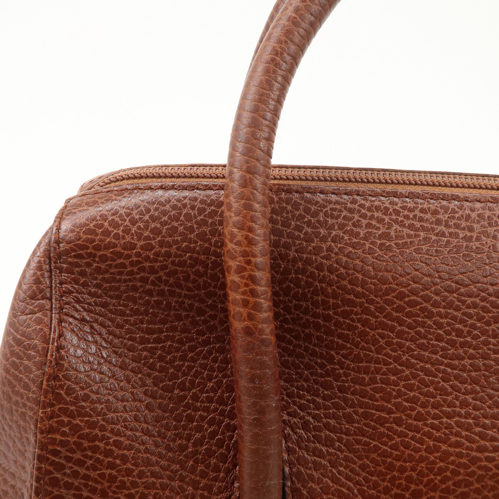 Cartier Must de Cartier Leather Hand Bag Brown Gold Hardware