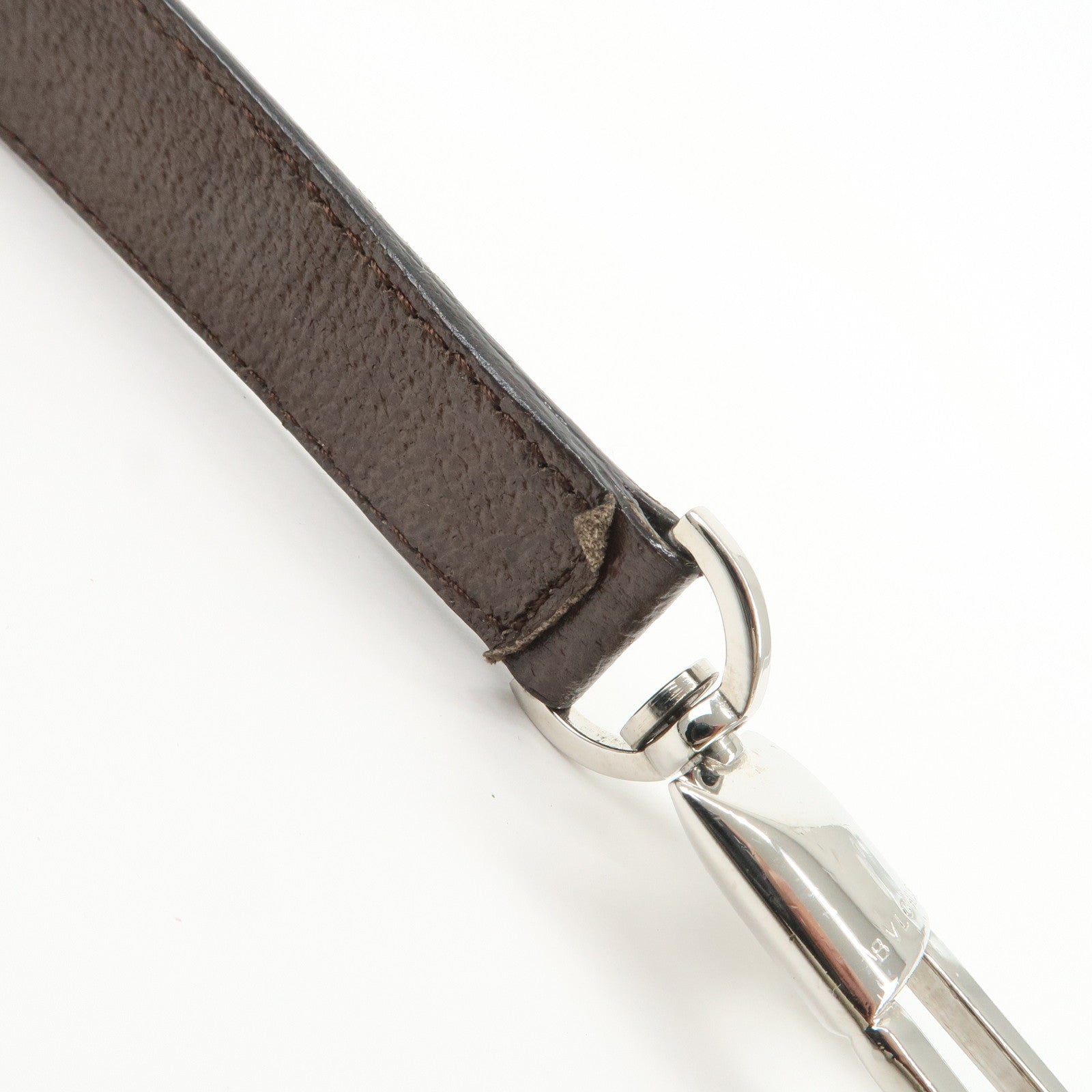 BVLGARI Logomania Canvas Leather Shoulder Bag Hand Bag Beige Brown