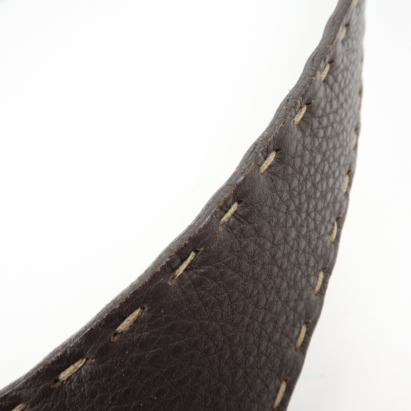 FENDI Selleria Leather Shoulder Bag Tote Bag Brown 491912908