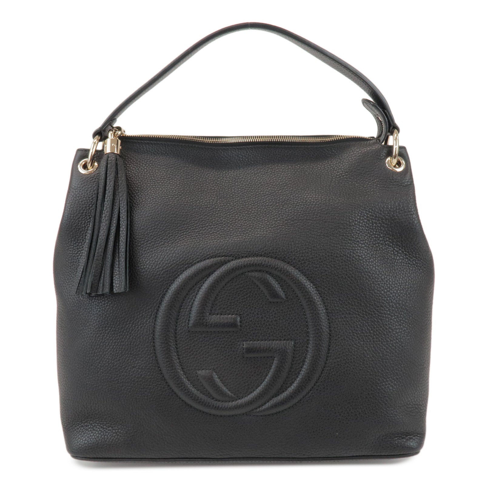GUCCI SOHO Leather 2Way Bag Shoulder Bag Hand Bag Black 408825