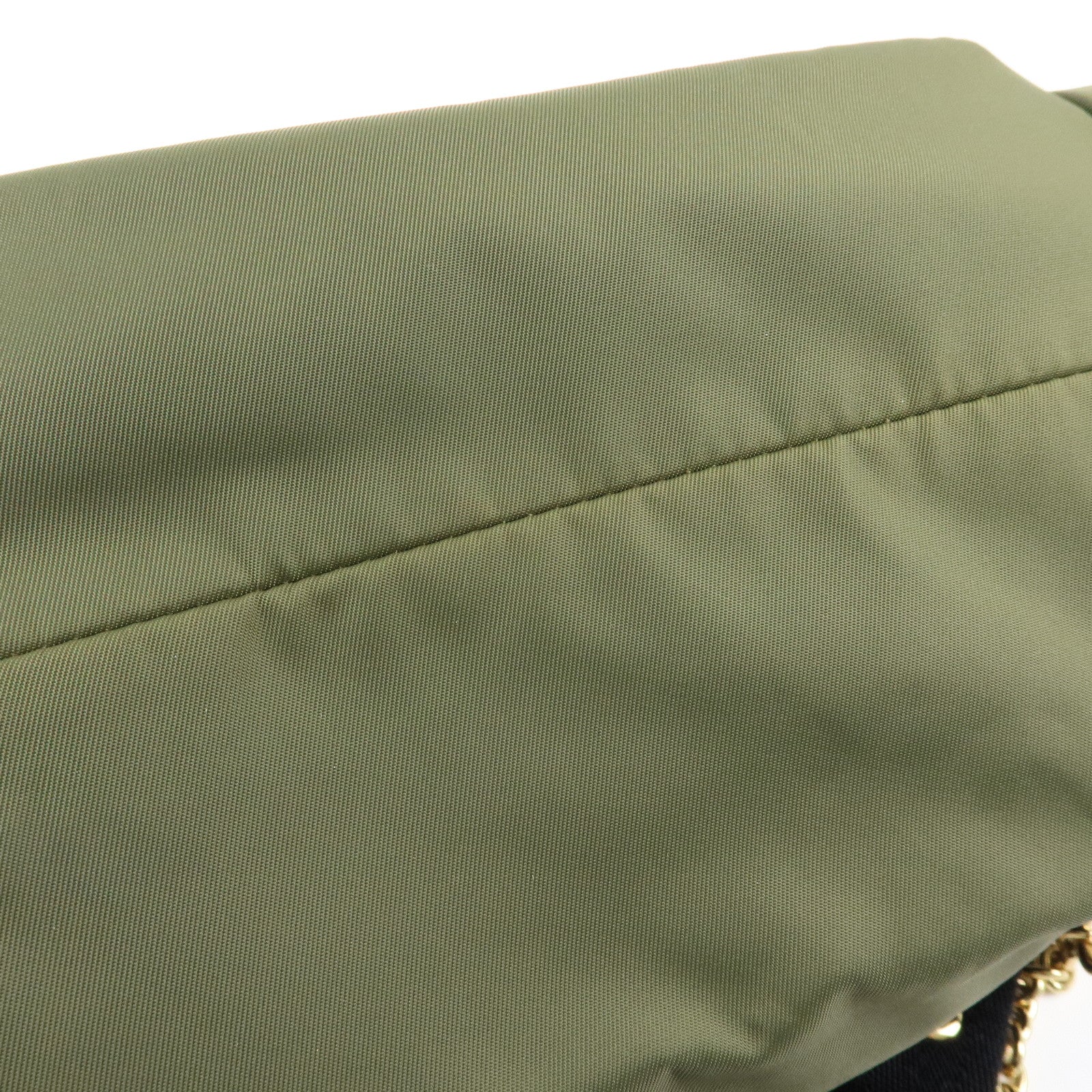 BURBERRY Logo Nylon Leather Backpack Rucksuck Khaki Black