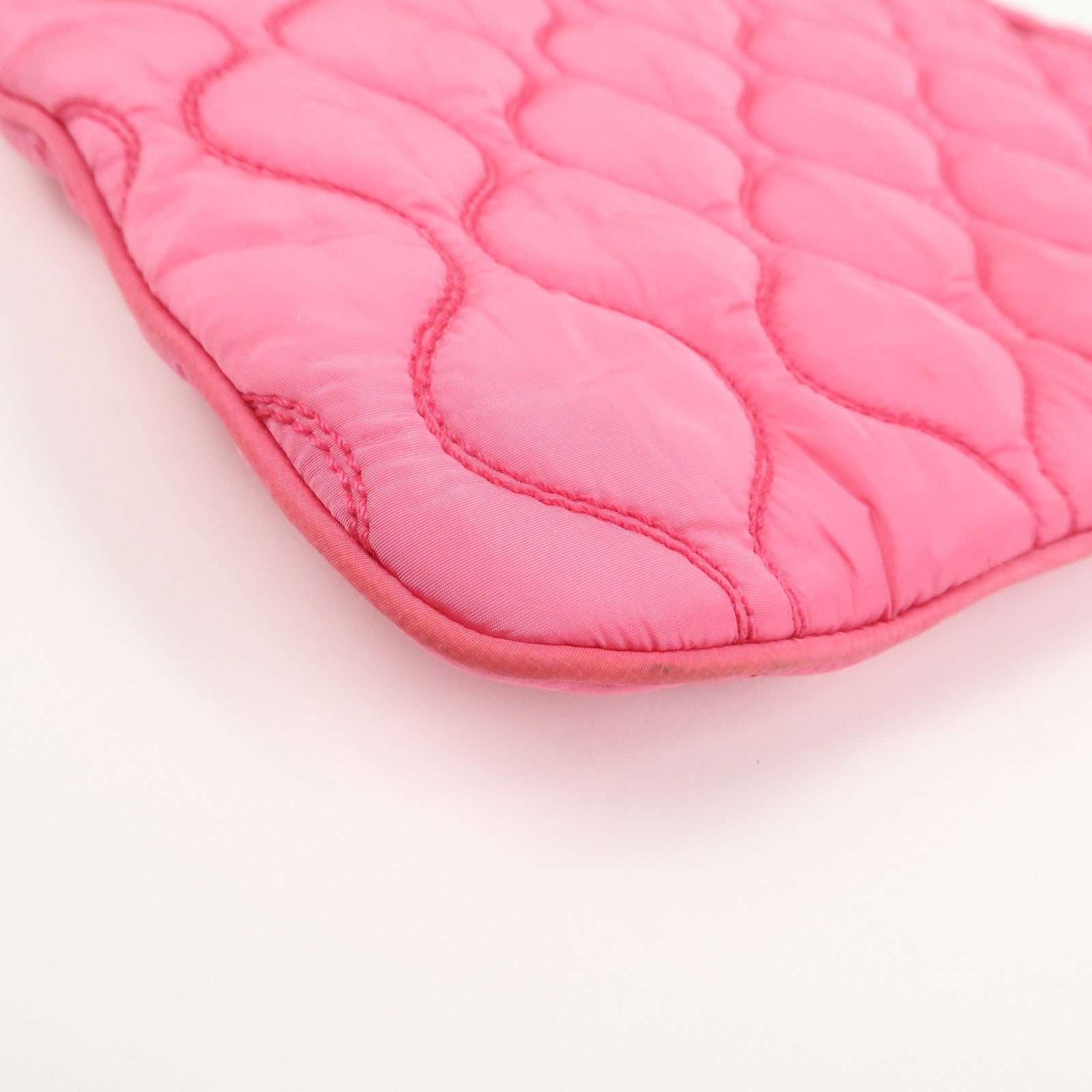 MIU MIU Nylon Clutch Bag Wristlet Bag Pink 5N1851