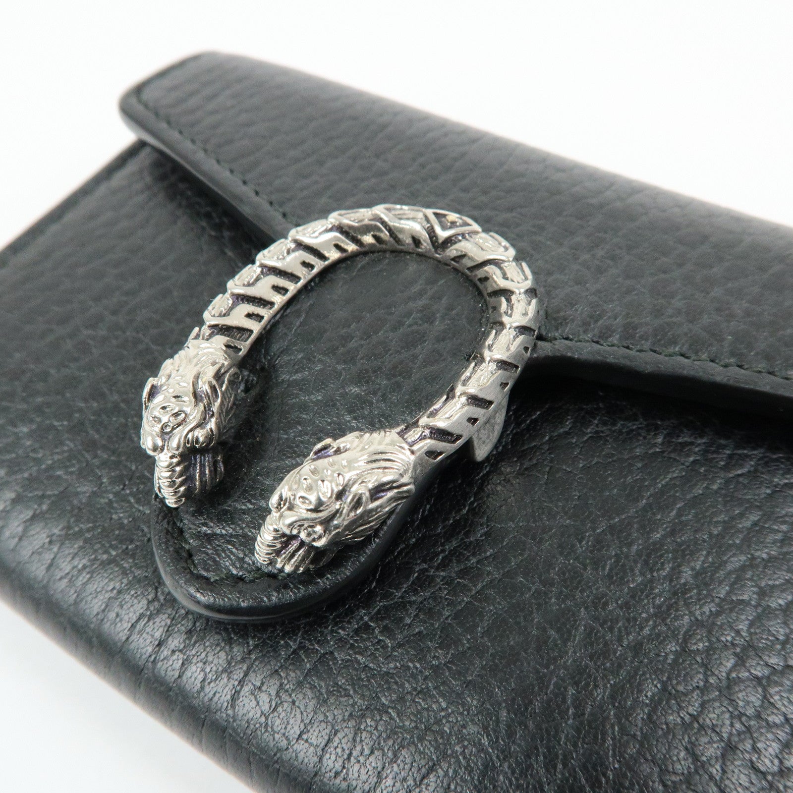 GUCCI Dionysus Leather Compact Wallet Coin Case Black 574930