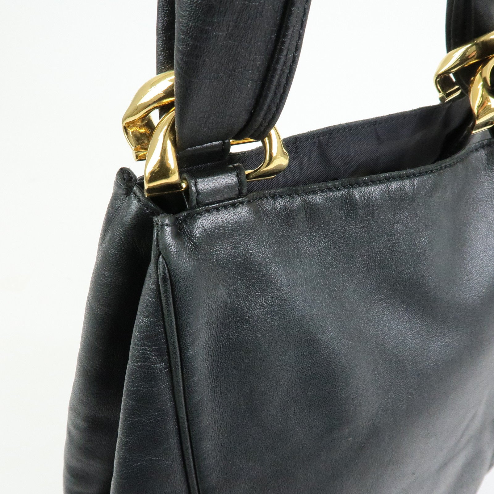 LOEWE Anagram Nappa Leather Hand Bag Shoulder Bag Black