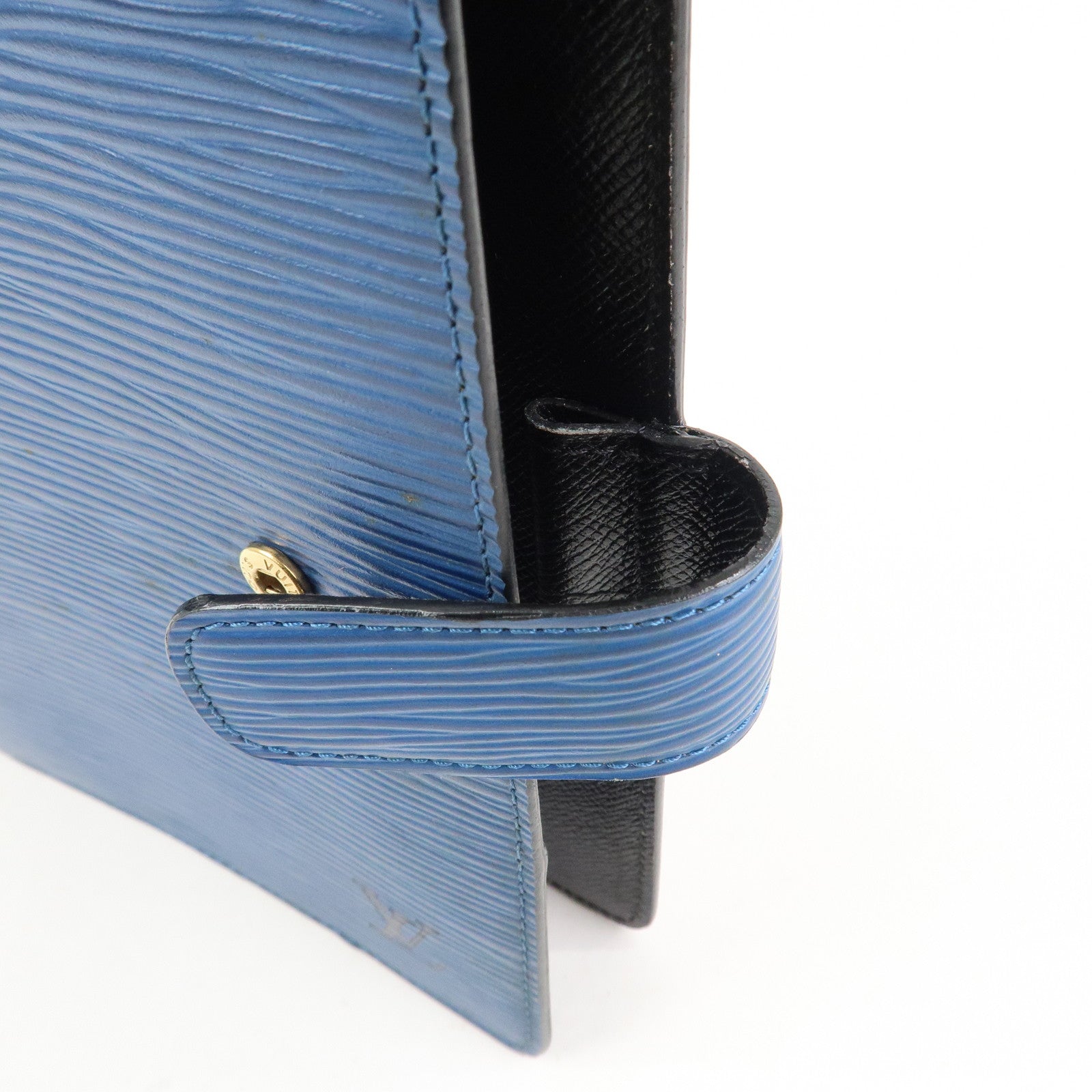 Louis Vuitton Epi Agenda MM Planner Cover Toledo Blue R20045