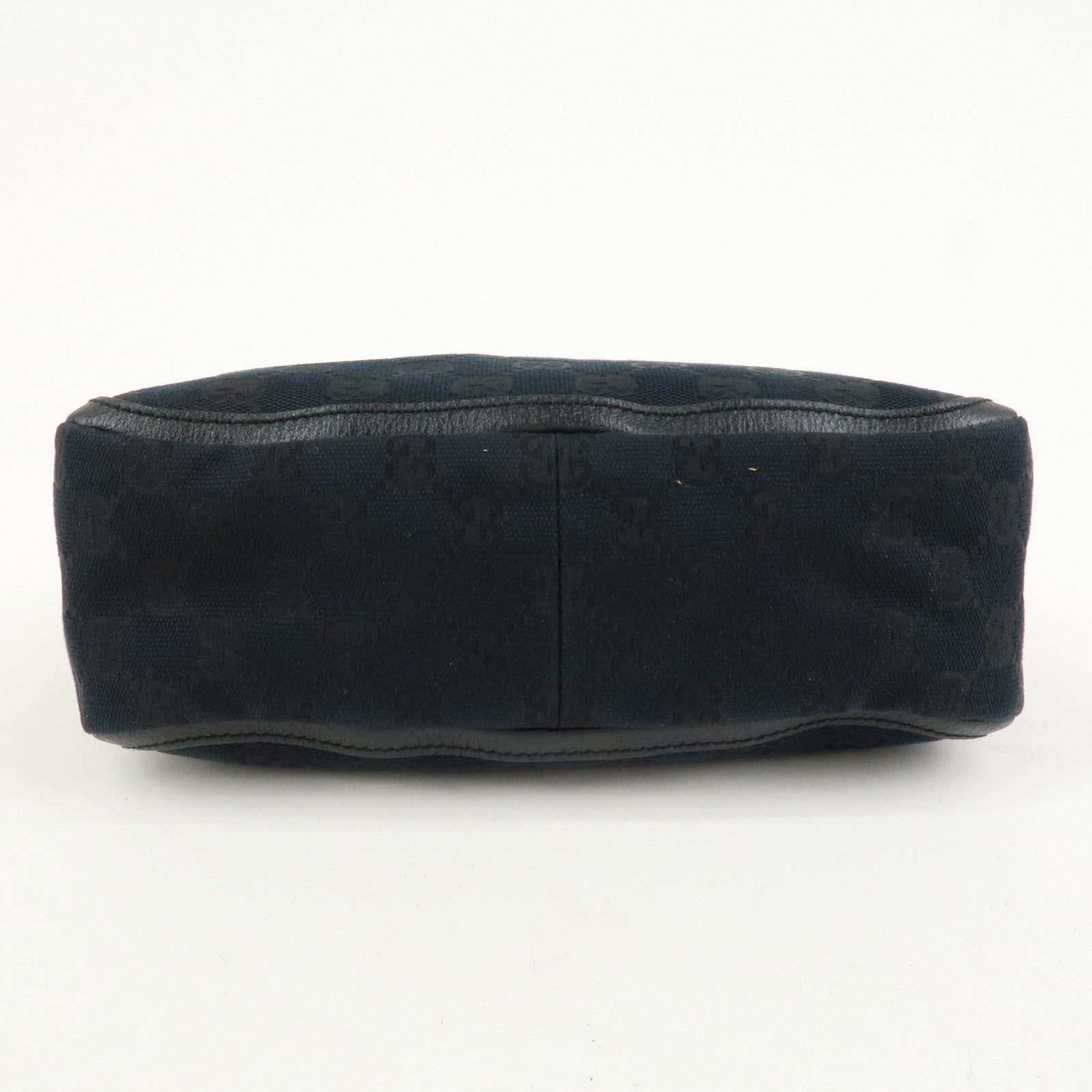 GUCCI GG Canvas Leather Shoulder Bag Hand Bag Black 146244