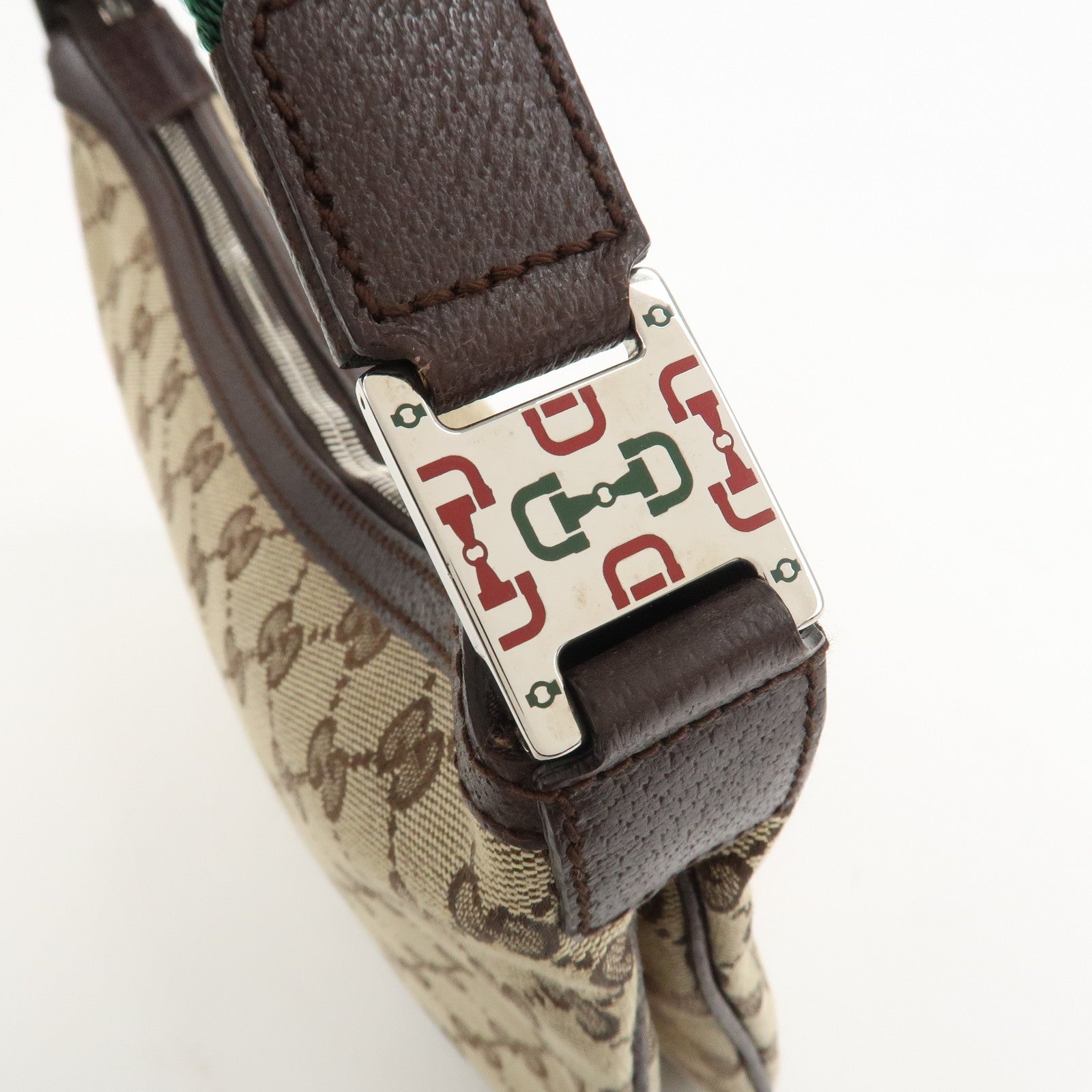 GUCCI Sherry Line GG Canvas Leather Shoulder Bag Beige 145812