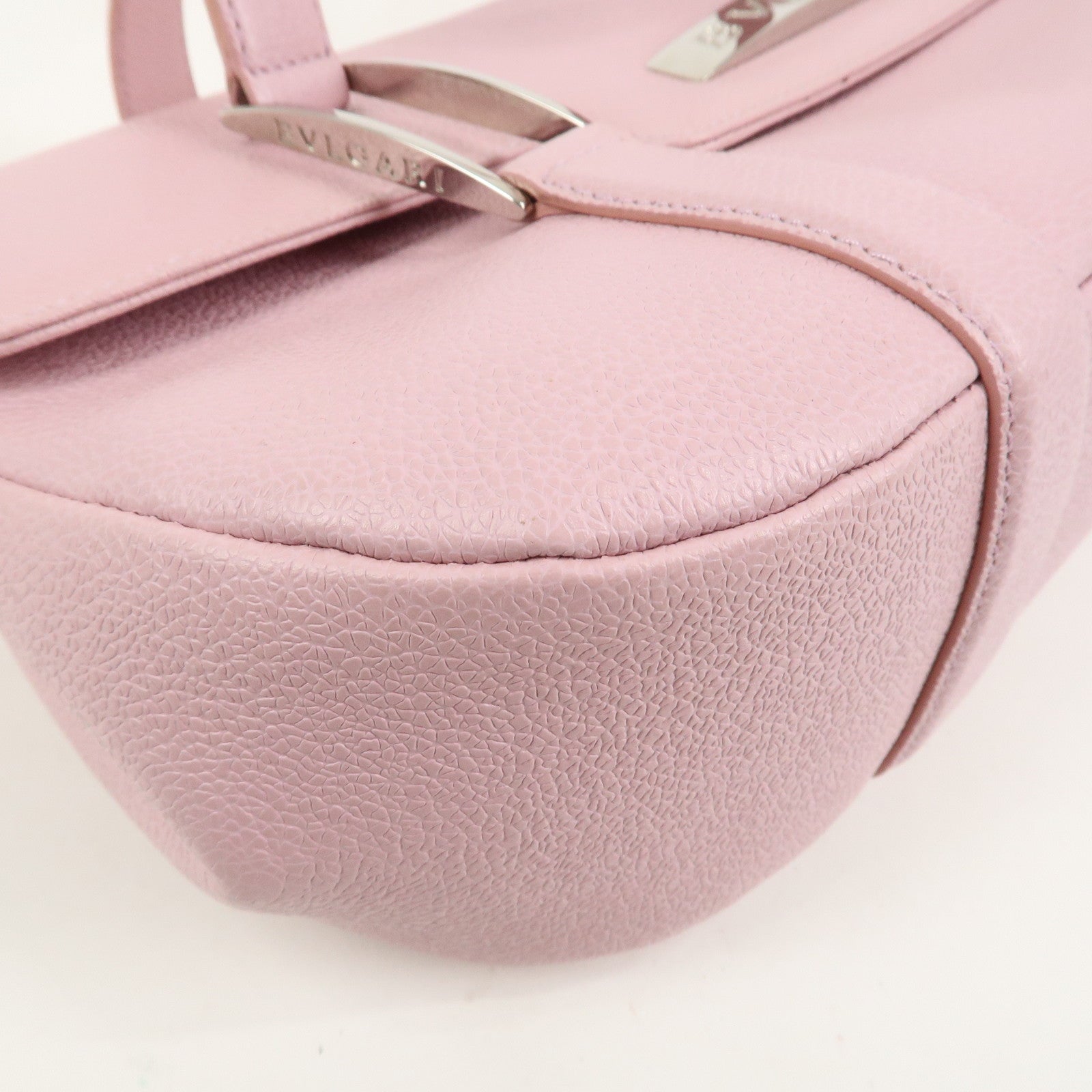 BVLGARI Logo Leather Shoulder Bag Hand Bag Pink