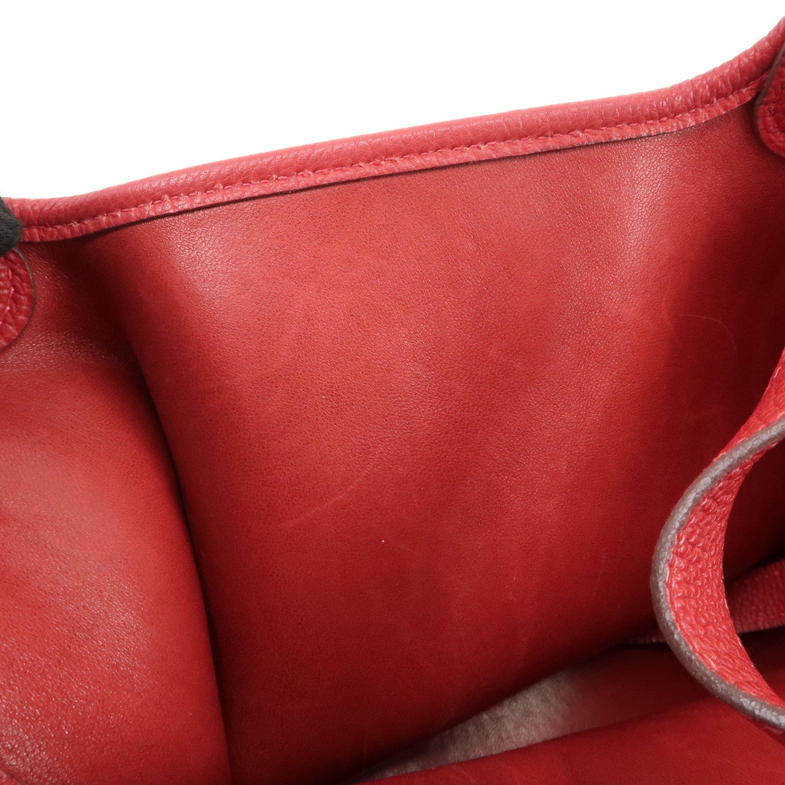 HERMES Deauville Vibrato Picotin Lock PM O Stamped Hand Bag Red