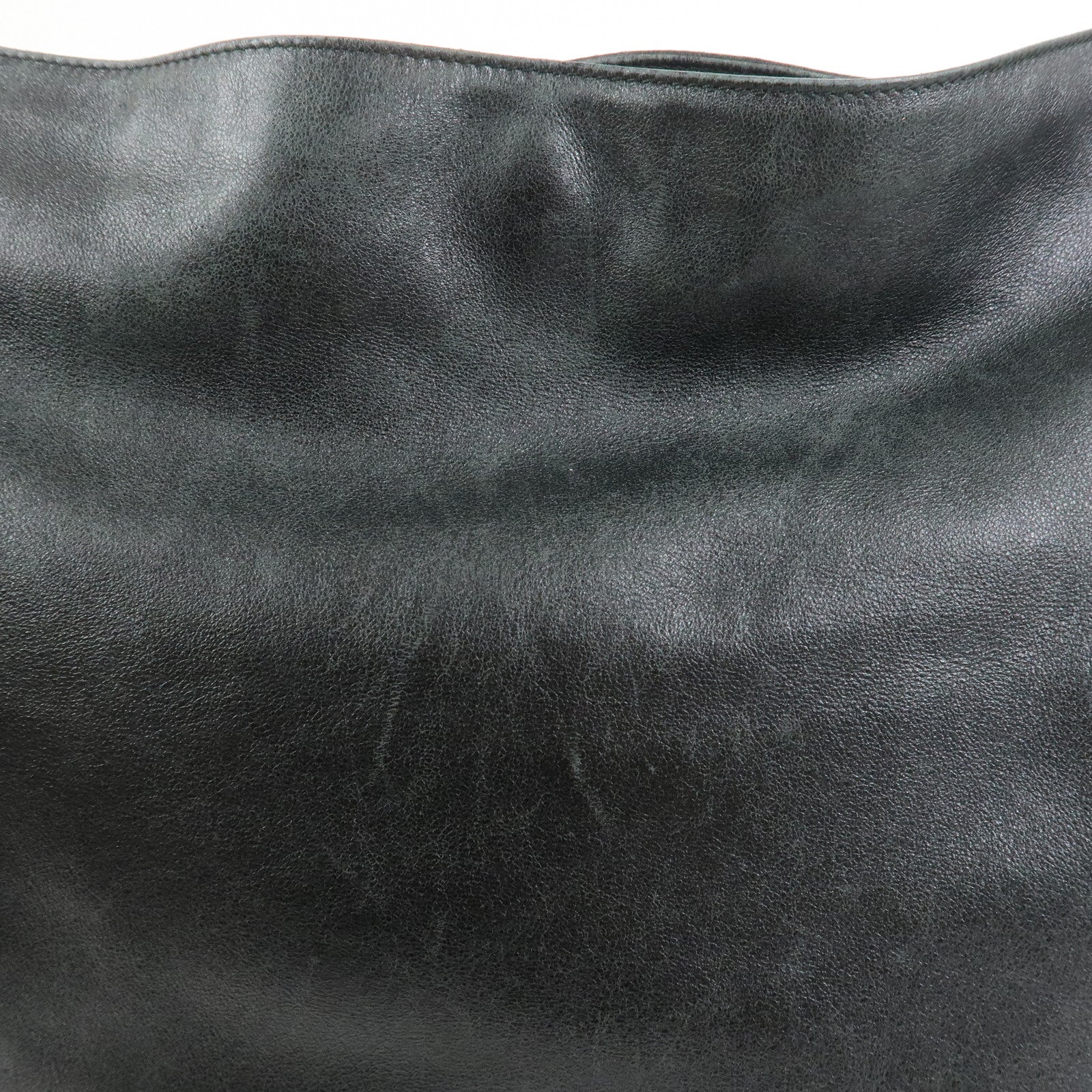 GUCCI Bamboo Leather 2Way Hand Bag Shoulder Bag Black 001郢晢スサ2852