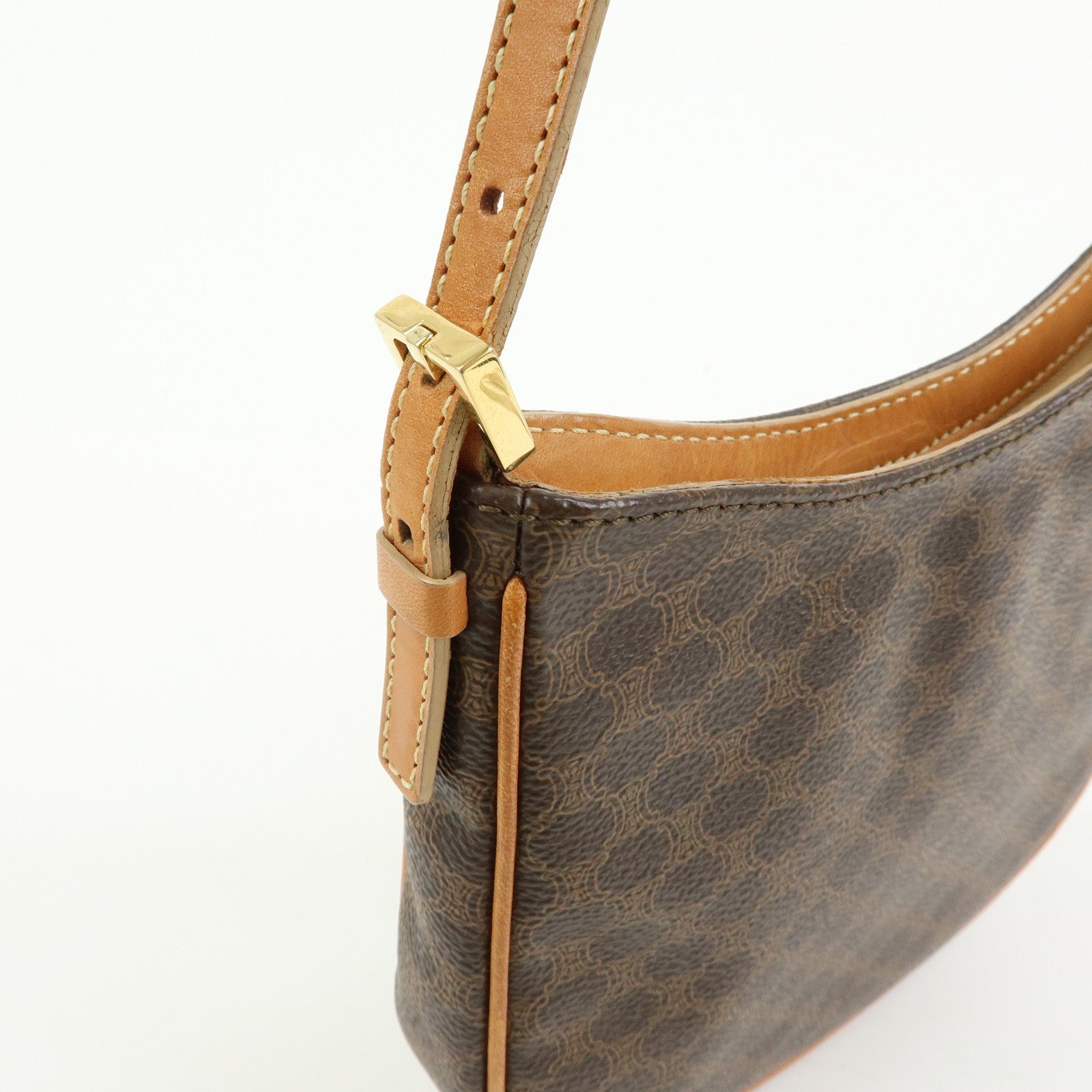 CELINE Macadam PVC Leather Shoulder Bag Hand Bag Brown