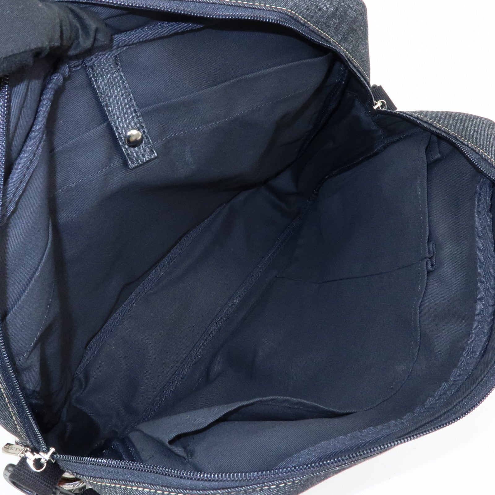 Burberry Nova Plaid Denim Canvas 2Way Shoulder Hand Bag Indigo Blue